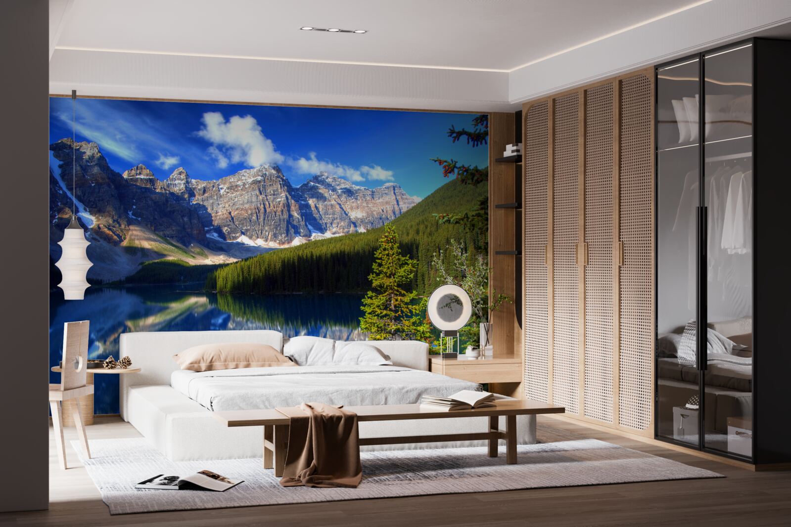 Фотошпалери озеро Луїза, розташоване в Банфі