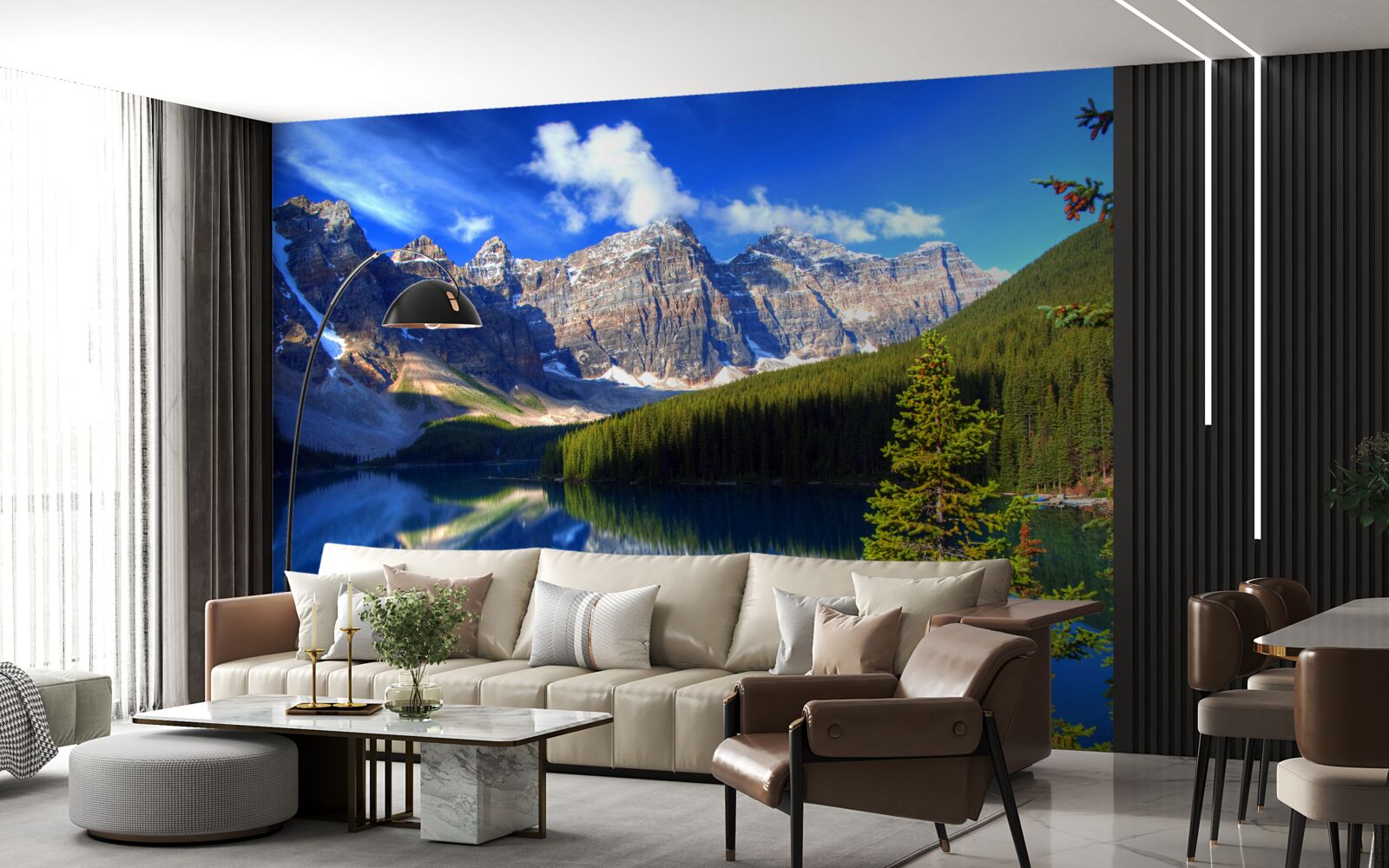 Фотошпалери озеро Луїза, розташоване в Банфі