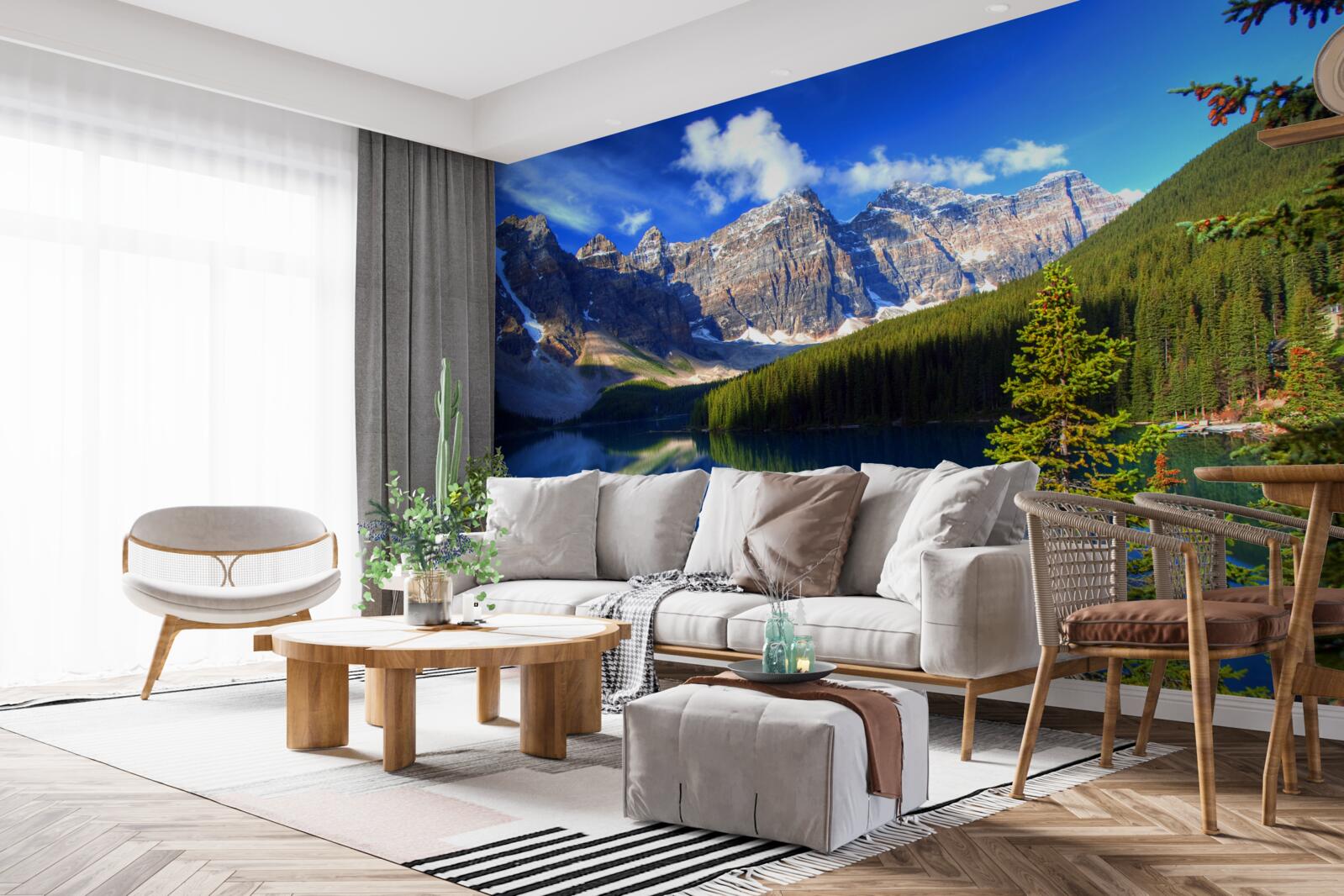 Фотошпалери озеро Луїза, розташоване в Банфі