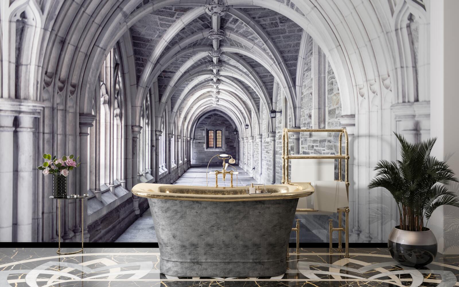 Фотошпалери архітектурні елементи пішохідної доріжки