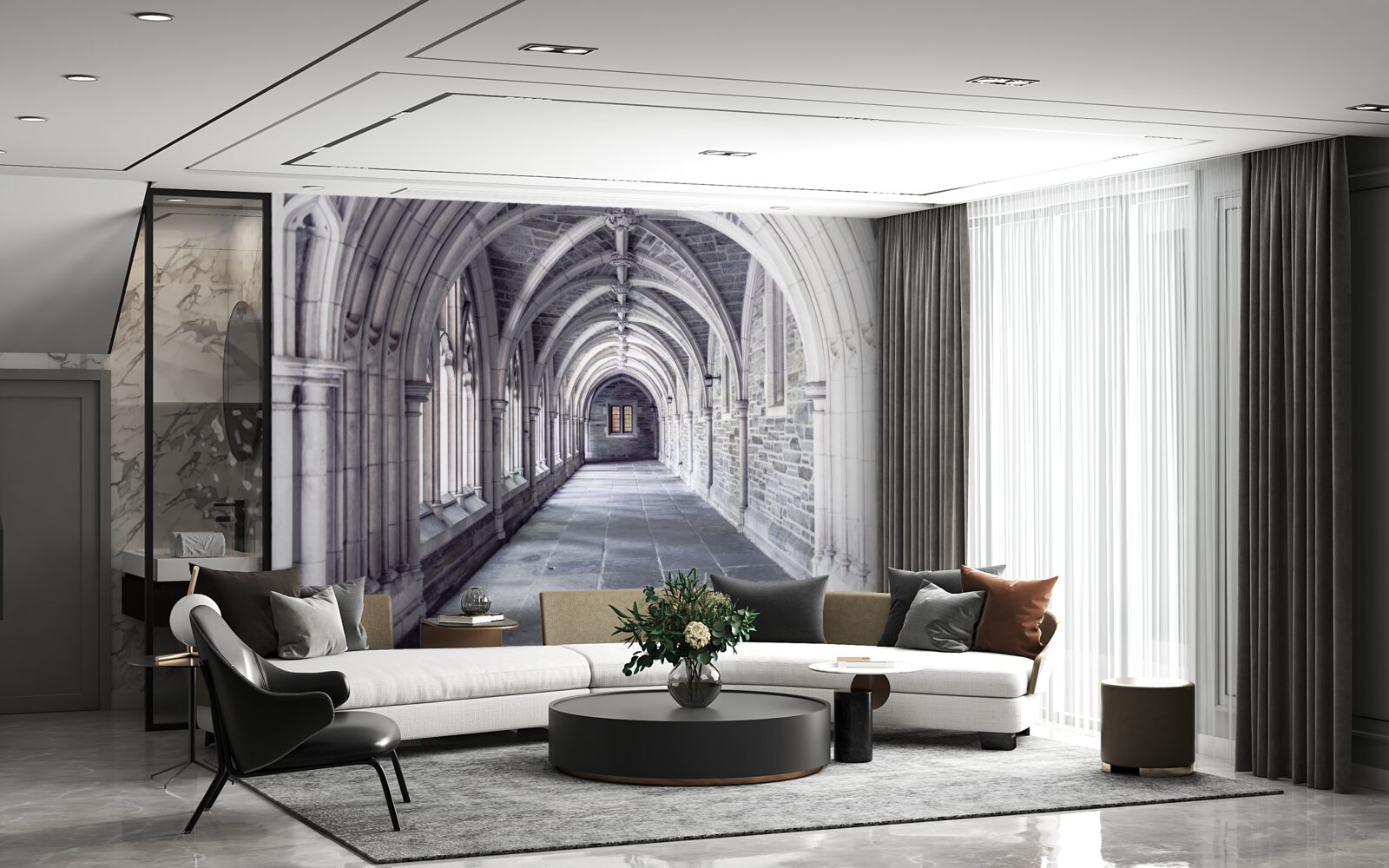 Фотошпалери архітектурні елементи пішохідної доріжки