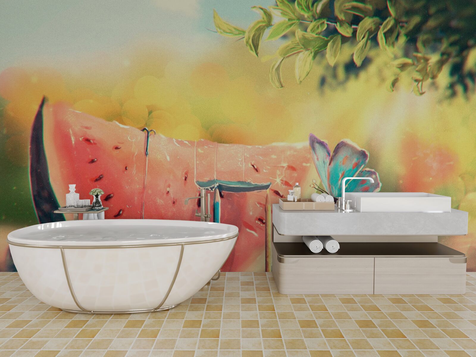 Фотошпалери великий шматок солодкого кавуна