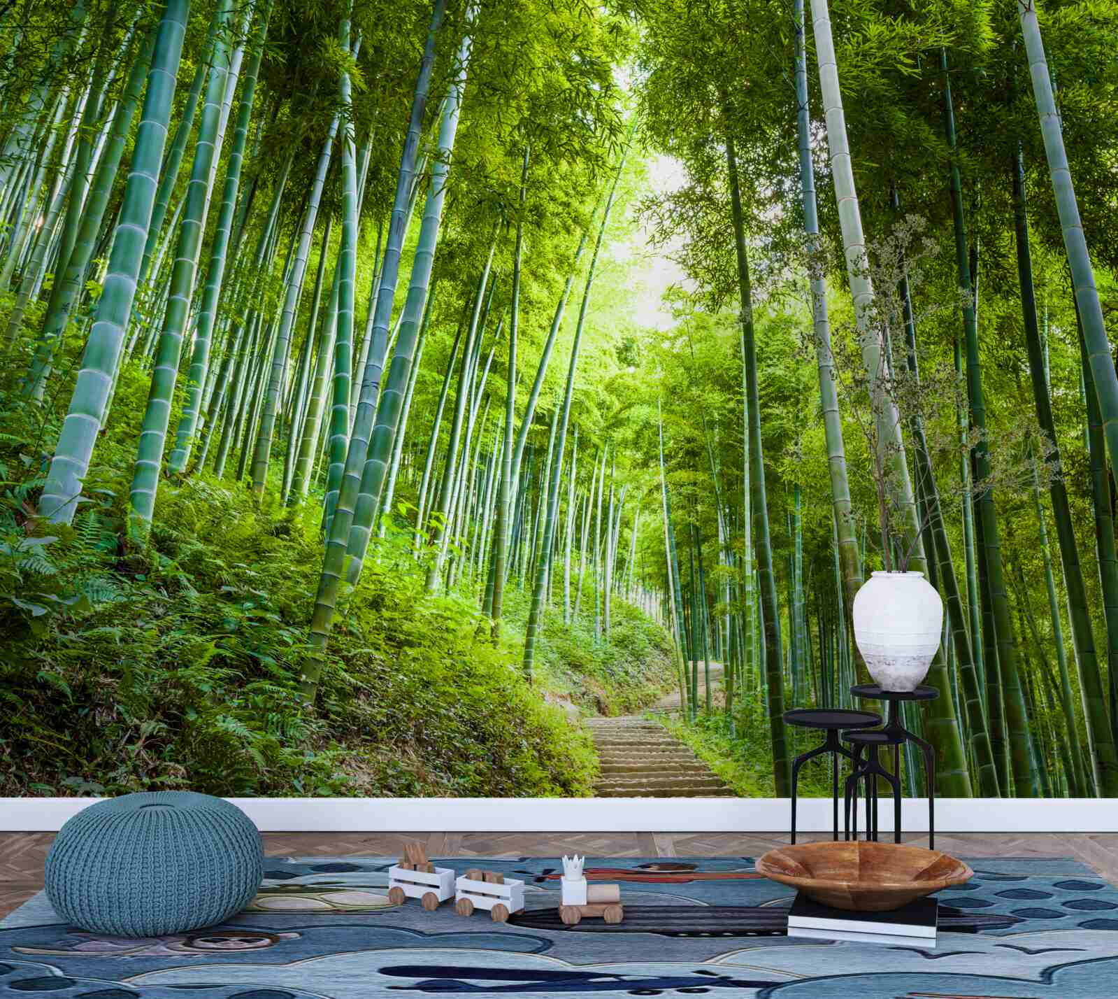 Фотошпалери красивий пишний смарагдовий ліс