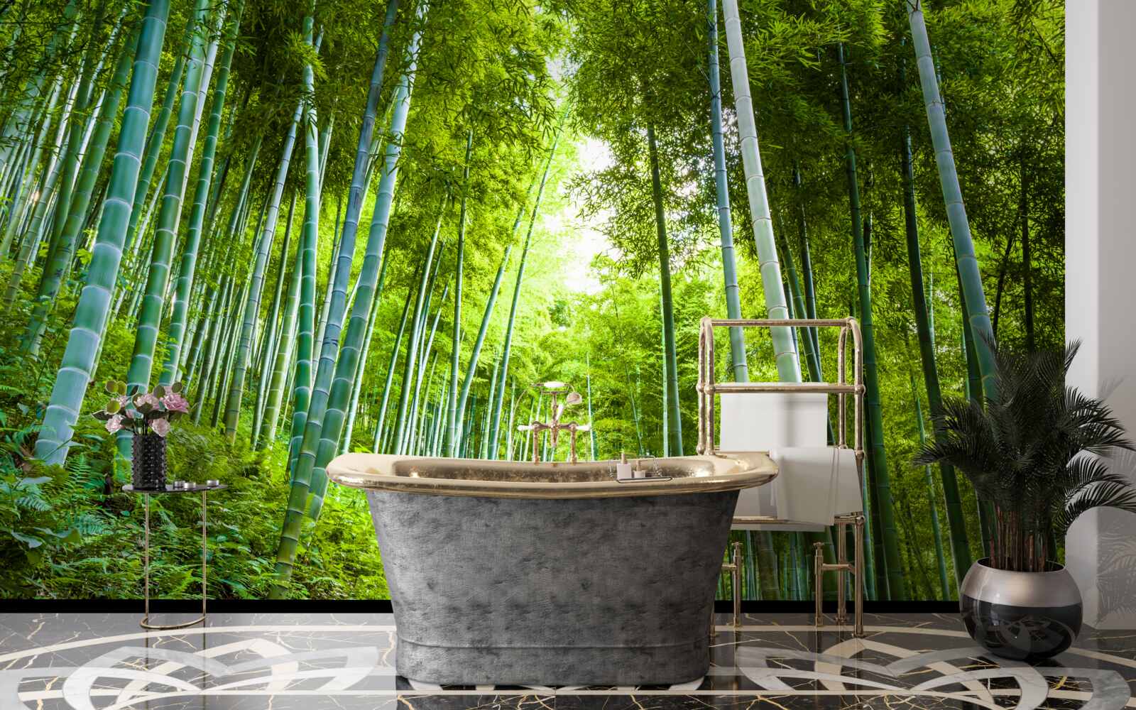 Фотошпалери красивий пишний смарагдовий ліс