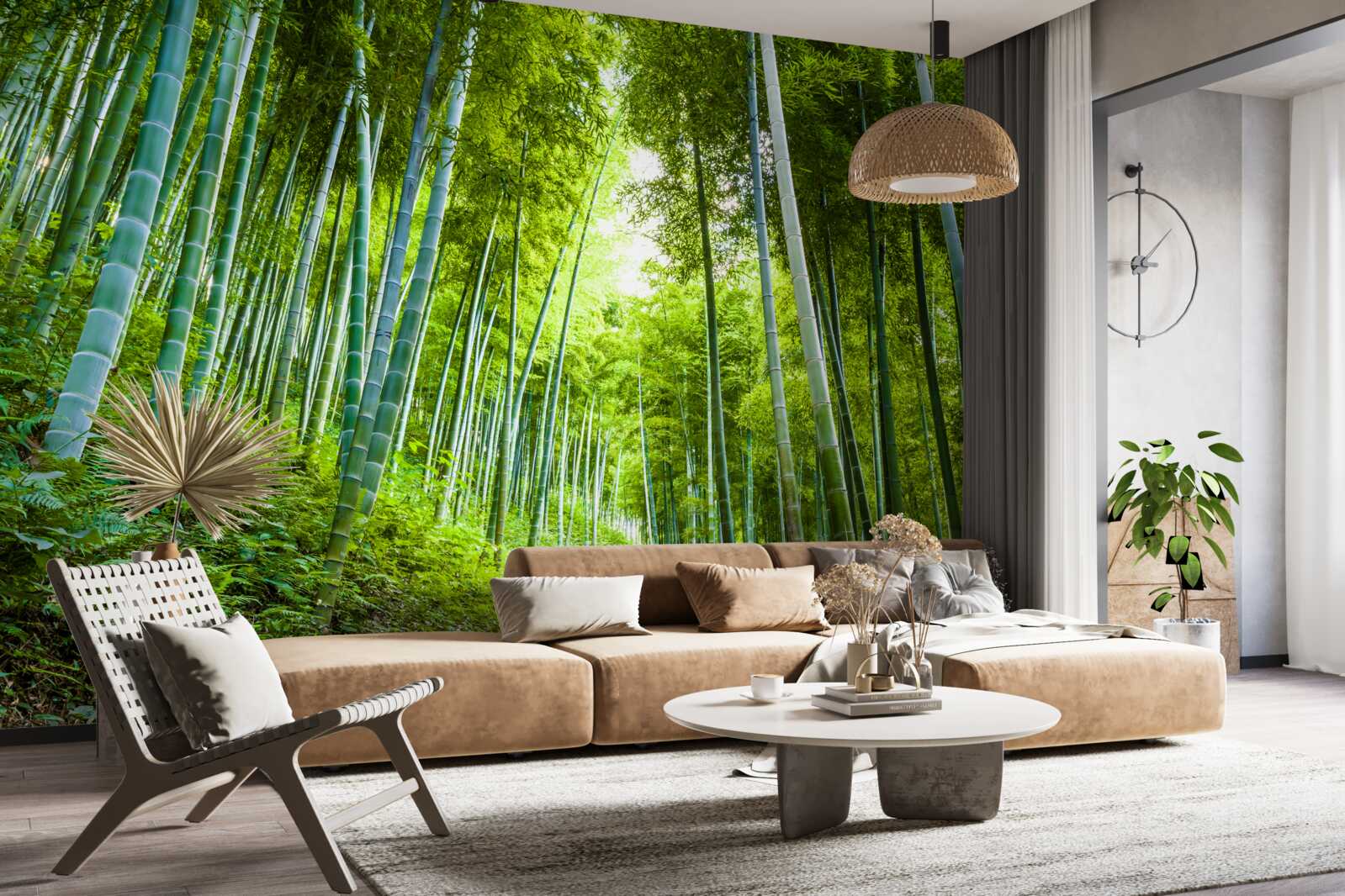 Фотошпалери красивий пишний смарагдовий ліс