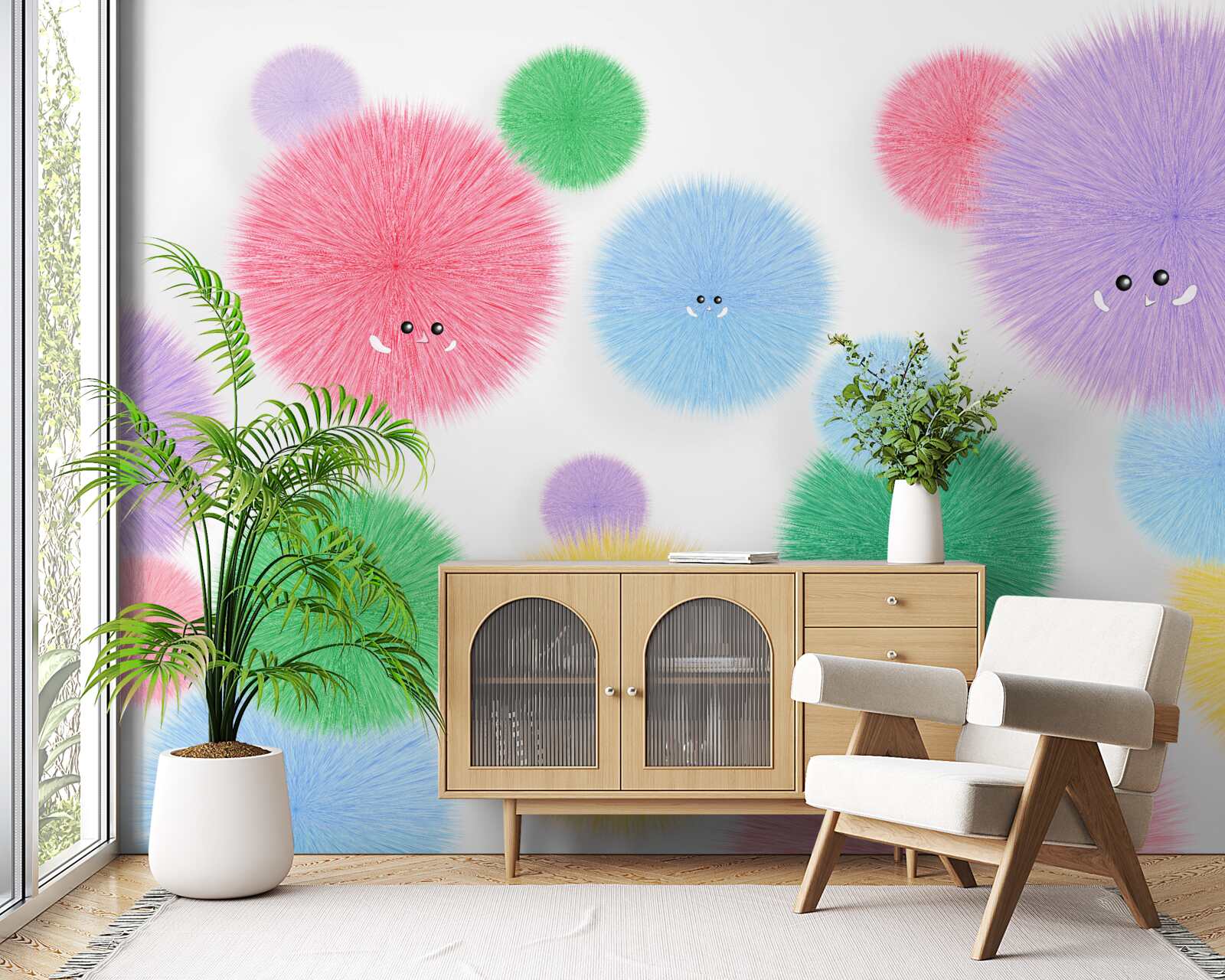 Фотошпалери кульки з гранями різних кольорів