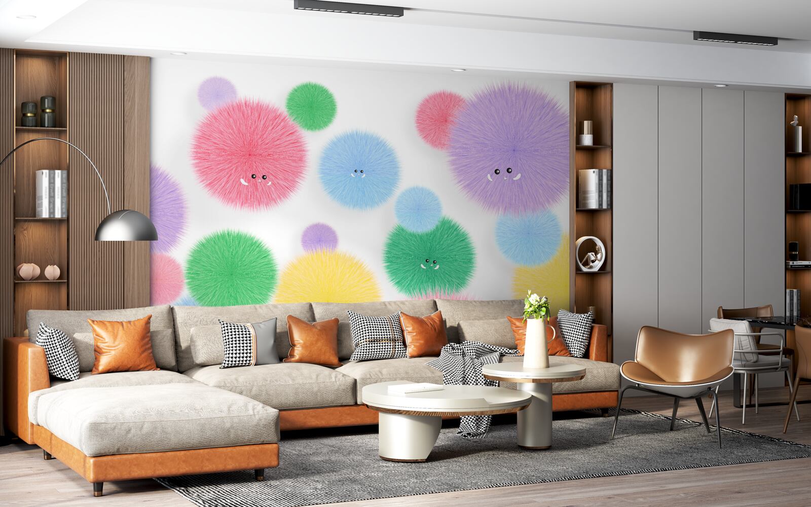 Фотошпалери кульки з гранями різних кольорів