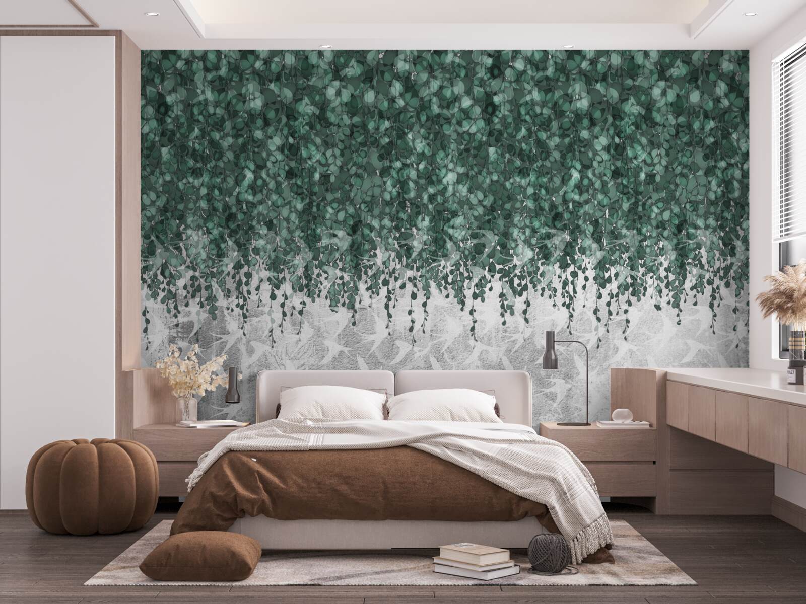 Фотошпалери рясні, зелені, пониклі гілки