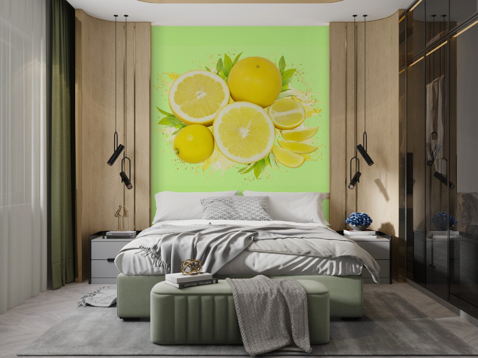 Фотошпалери сонячно-жовті лимони