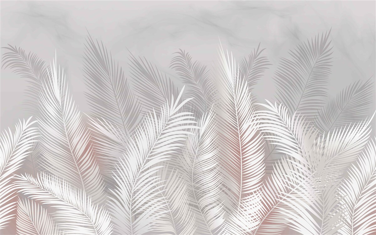 Фотошпалери пальмове листя на світлій поверхні