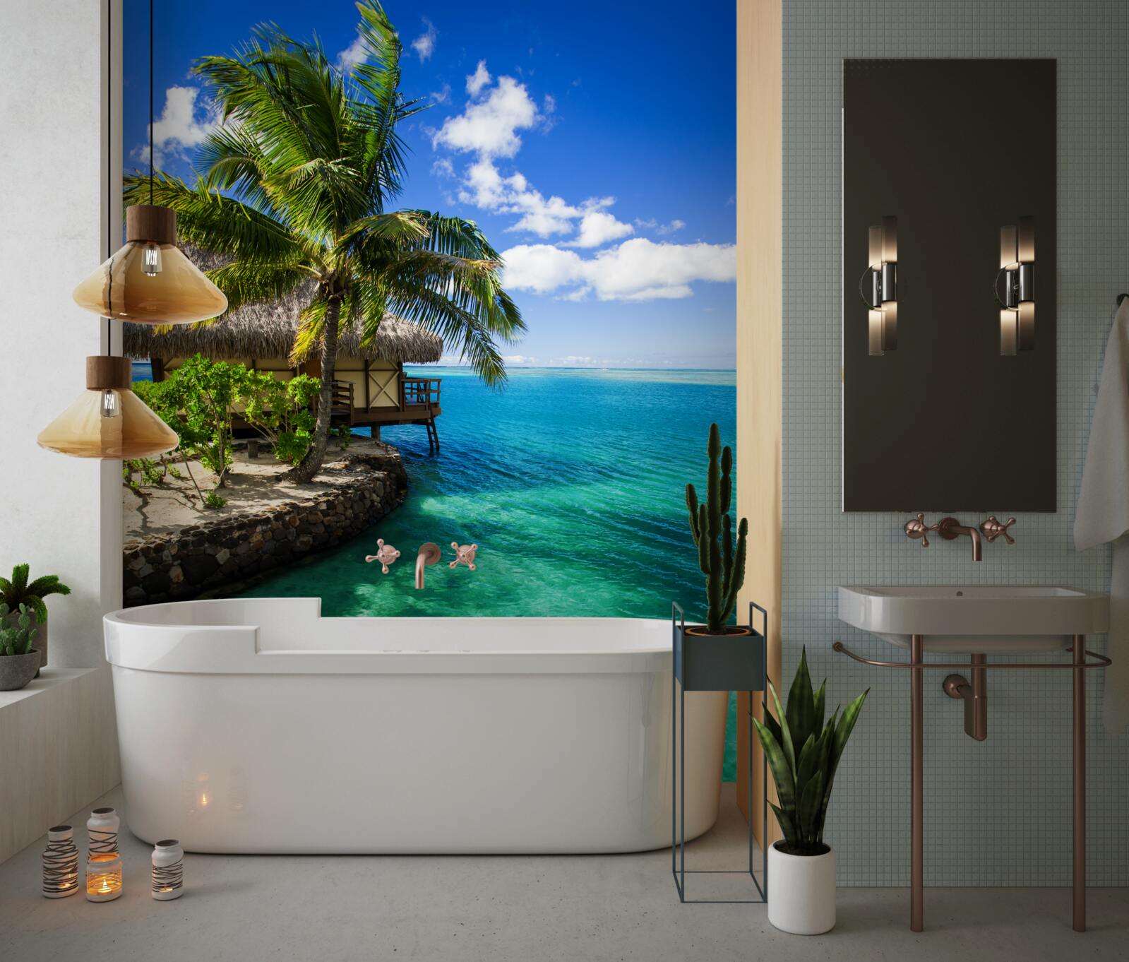 Фотошпалери пляжний будинок на мальдівах