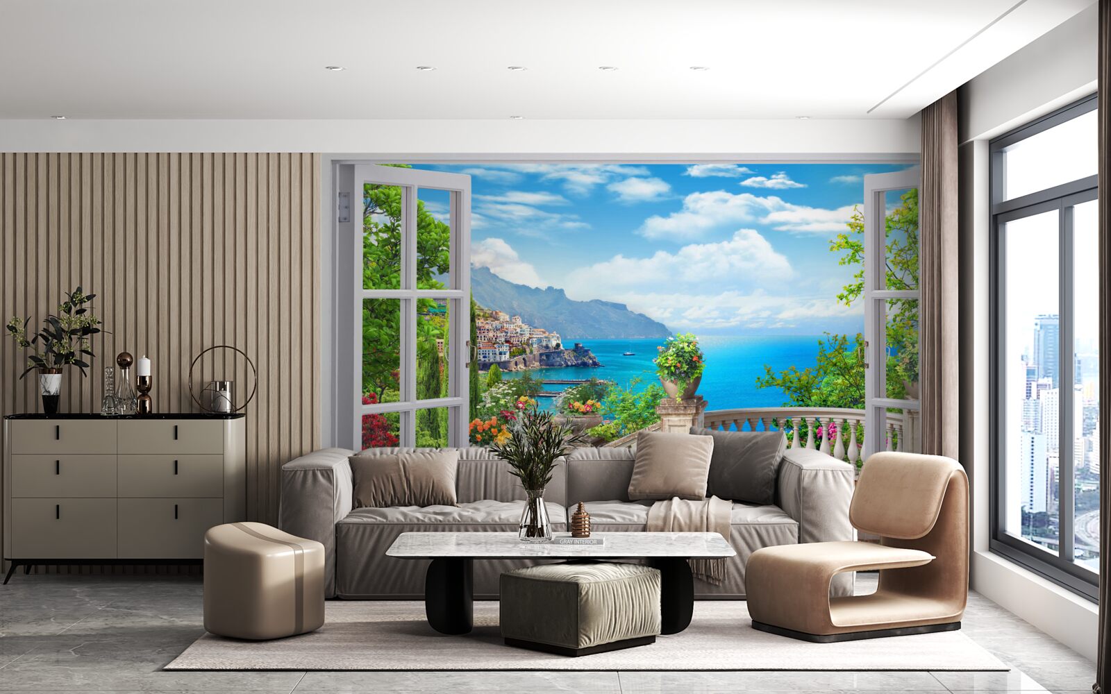 Фотошпалери лісова квартира з верандою