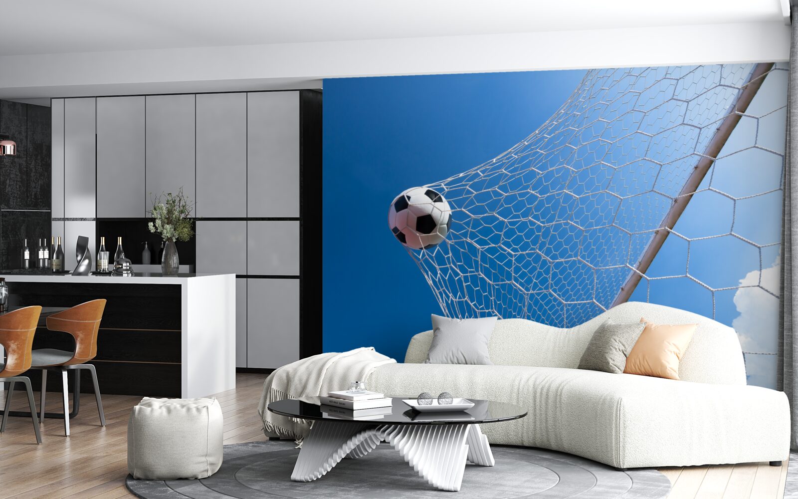 Фотошпалери м'яч влетів у сітку