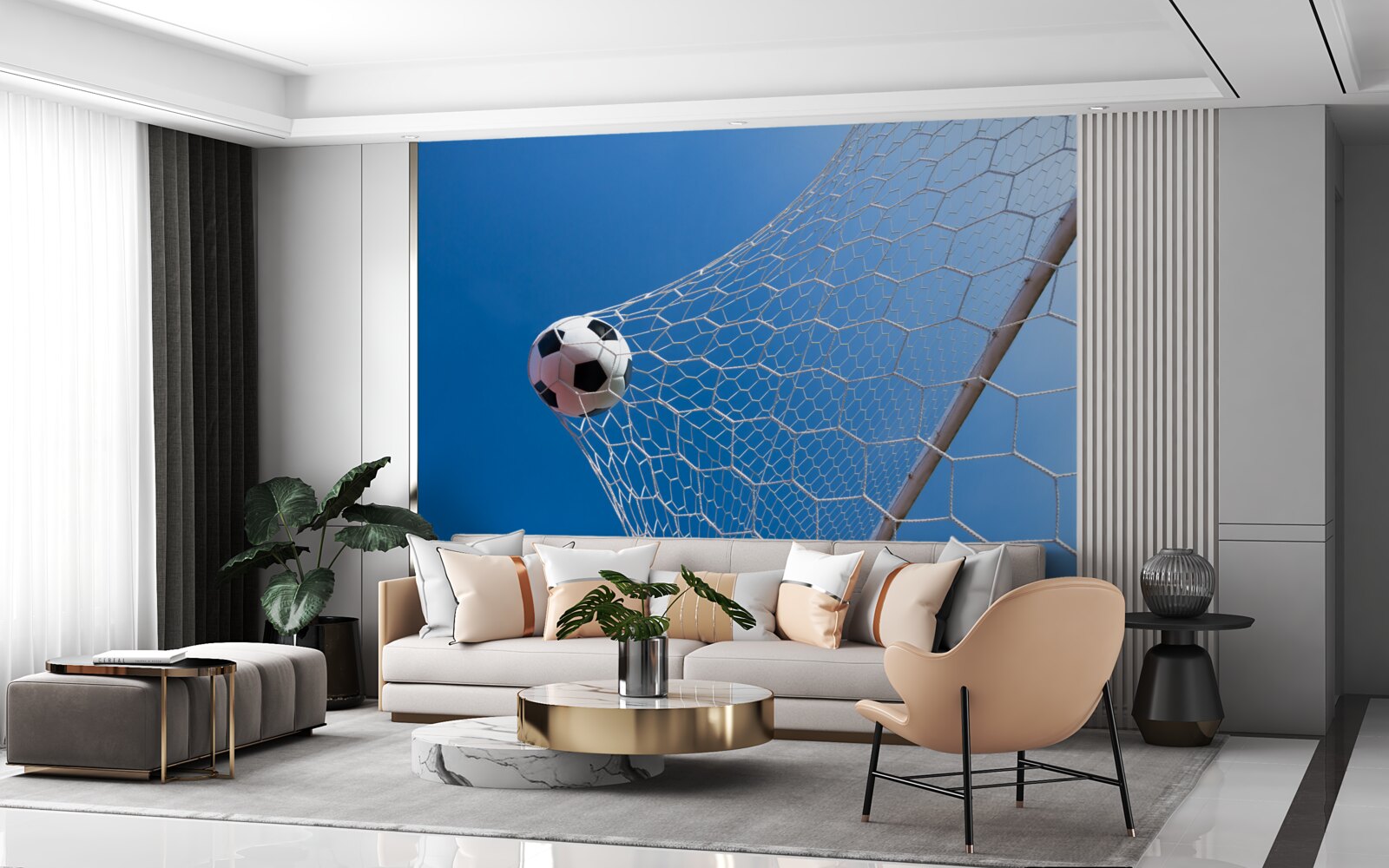 Фотошпалери м'яч влетів у сітку