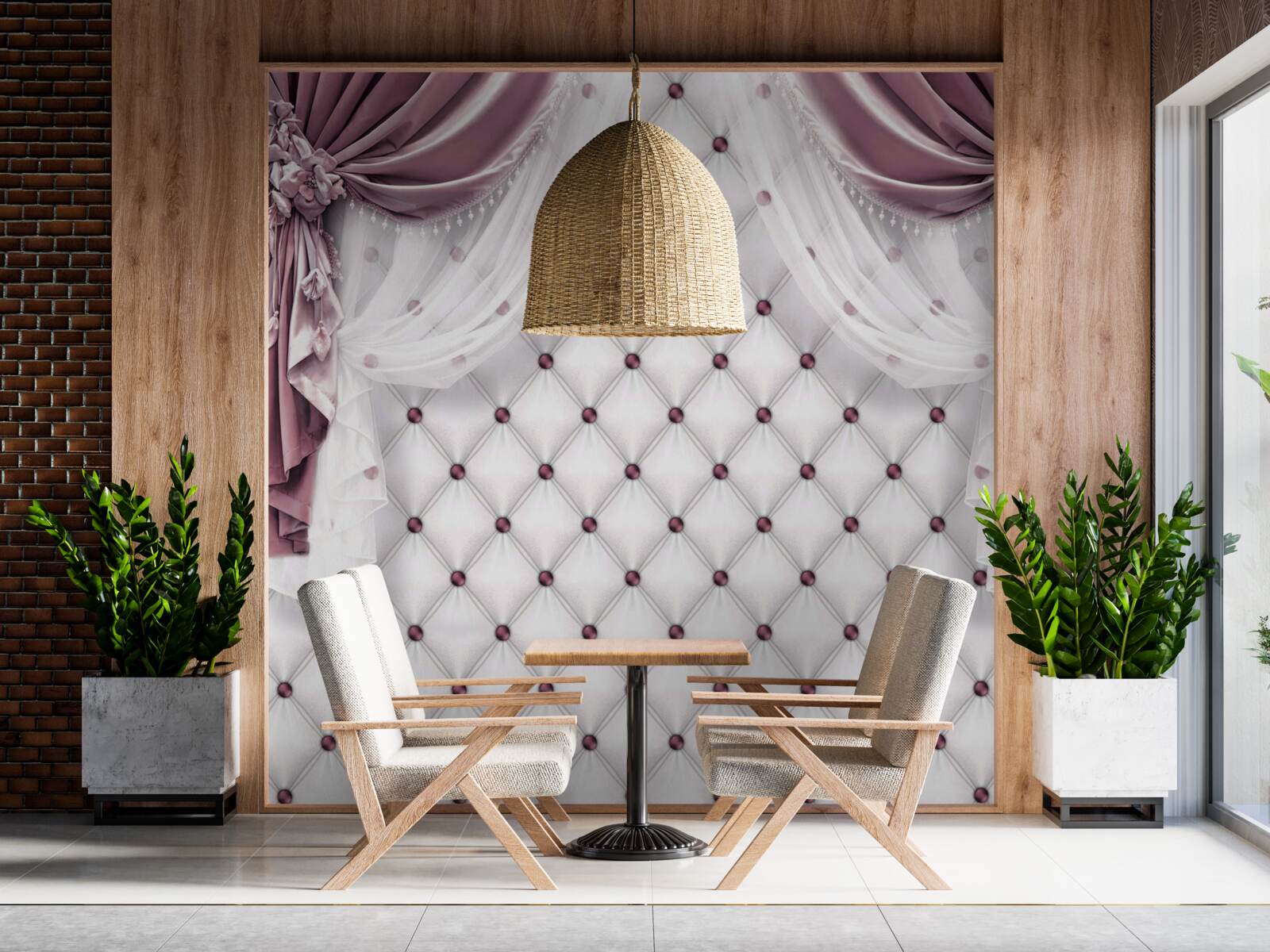 Фотошпалери лавандові штори