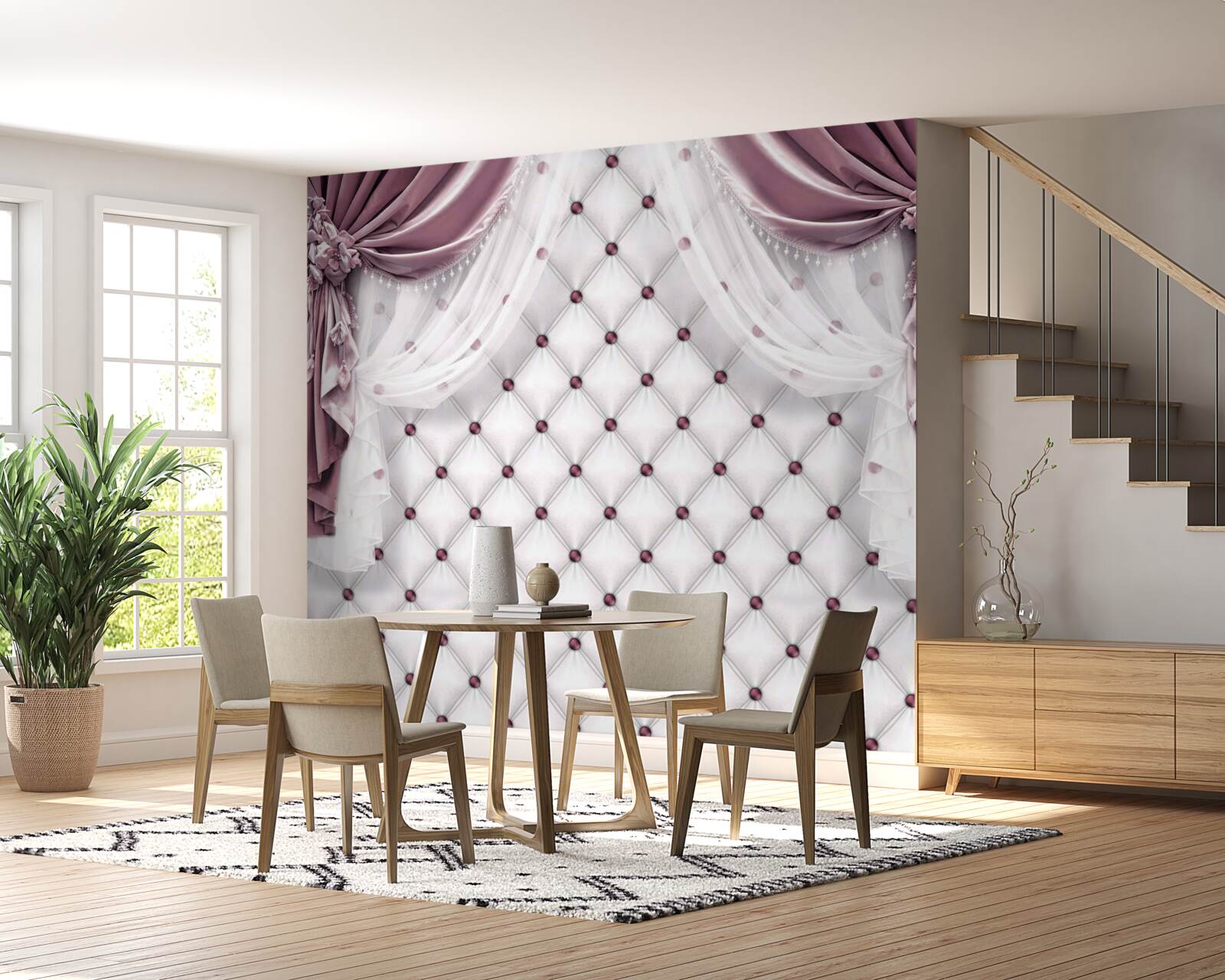 Фотошпалери лавандові штори