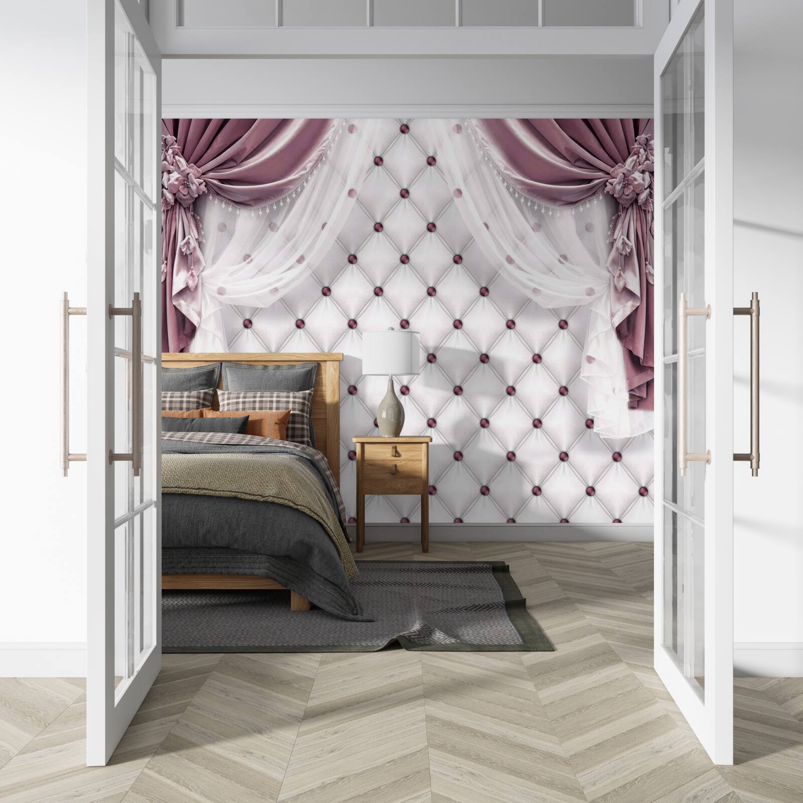 Фотошпалери лавандові штори