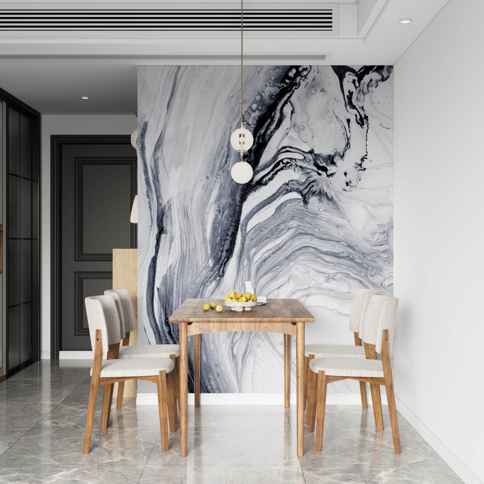 Фотошпалери розмиті сірі хвилі