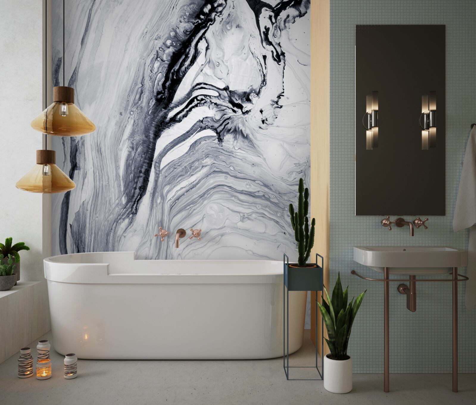 Фотошпалери розмиті сірі хвилі