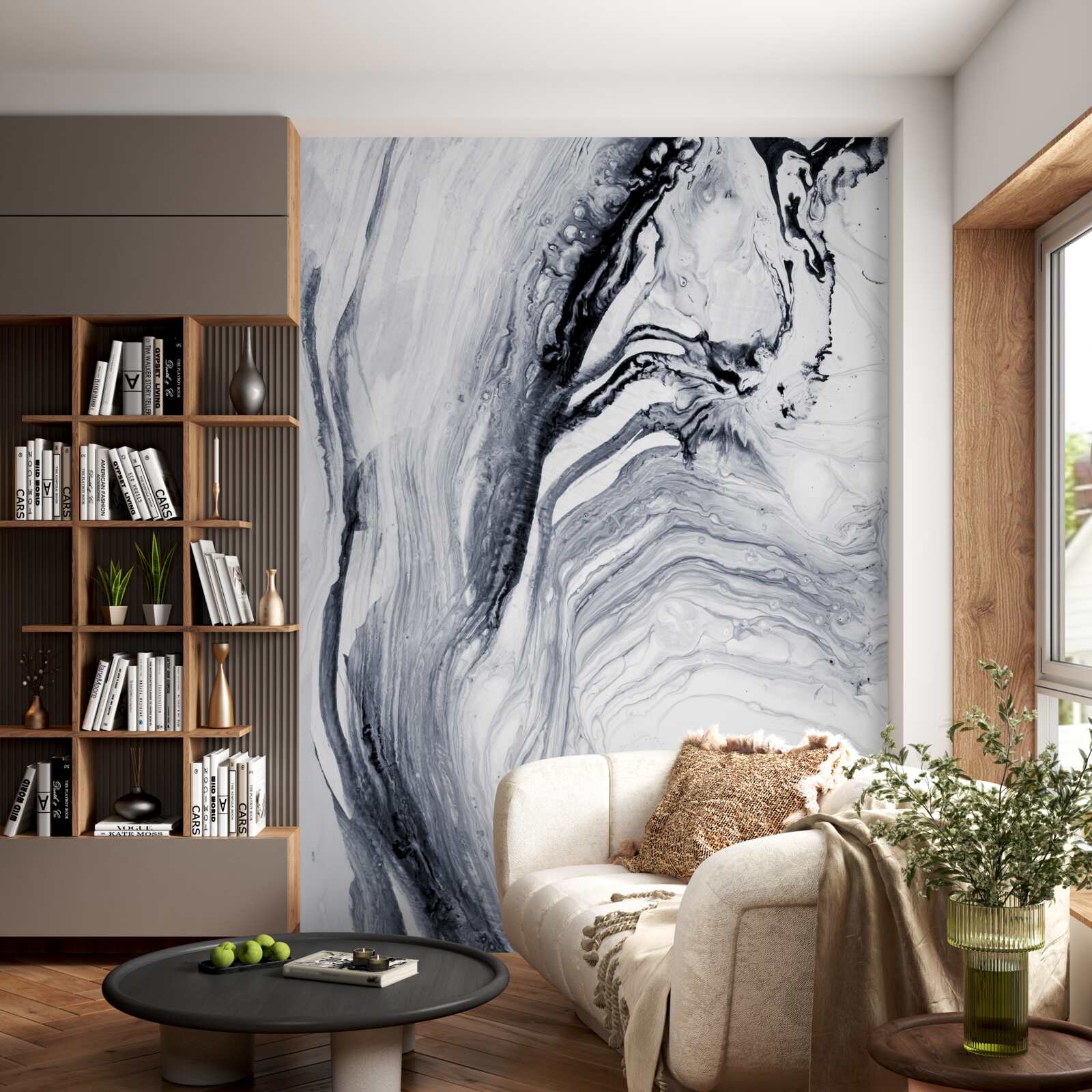 Фотошпалери розмиті сірі хвилі