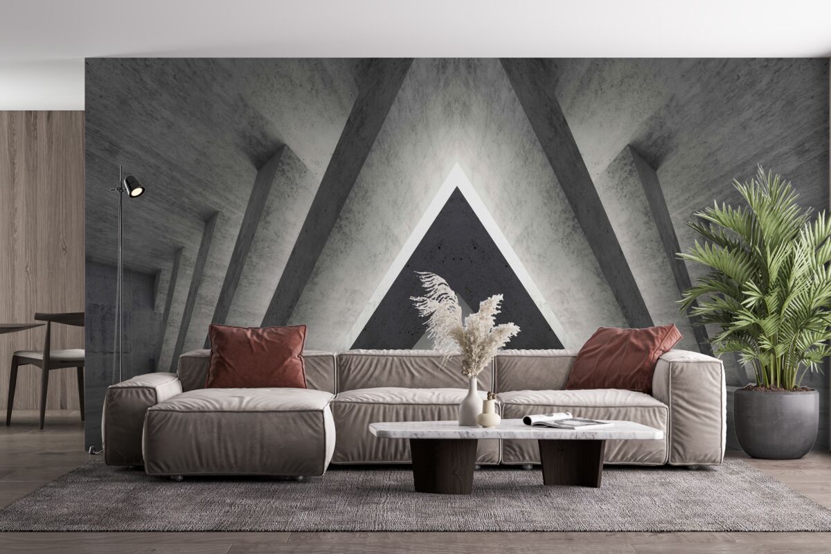 Фотошпалери довгий коридор у футуристичному стилі