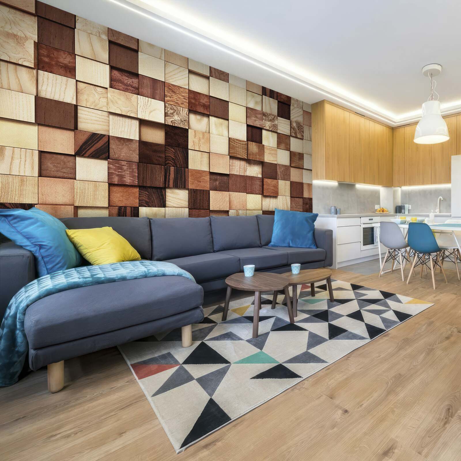 Фотошпалери маленькі квадратики різних кольорів