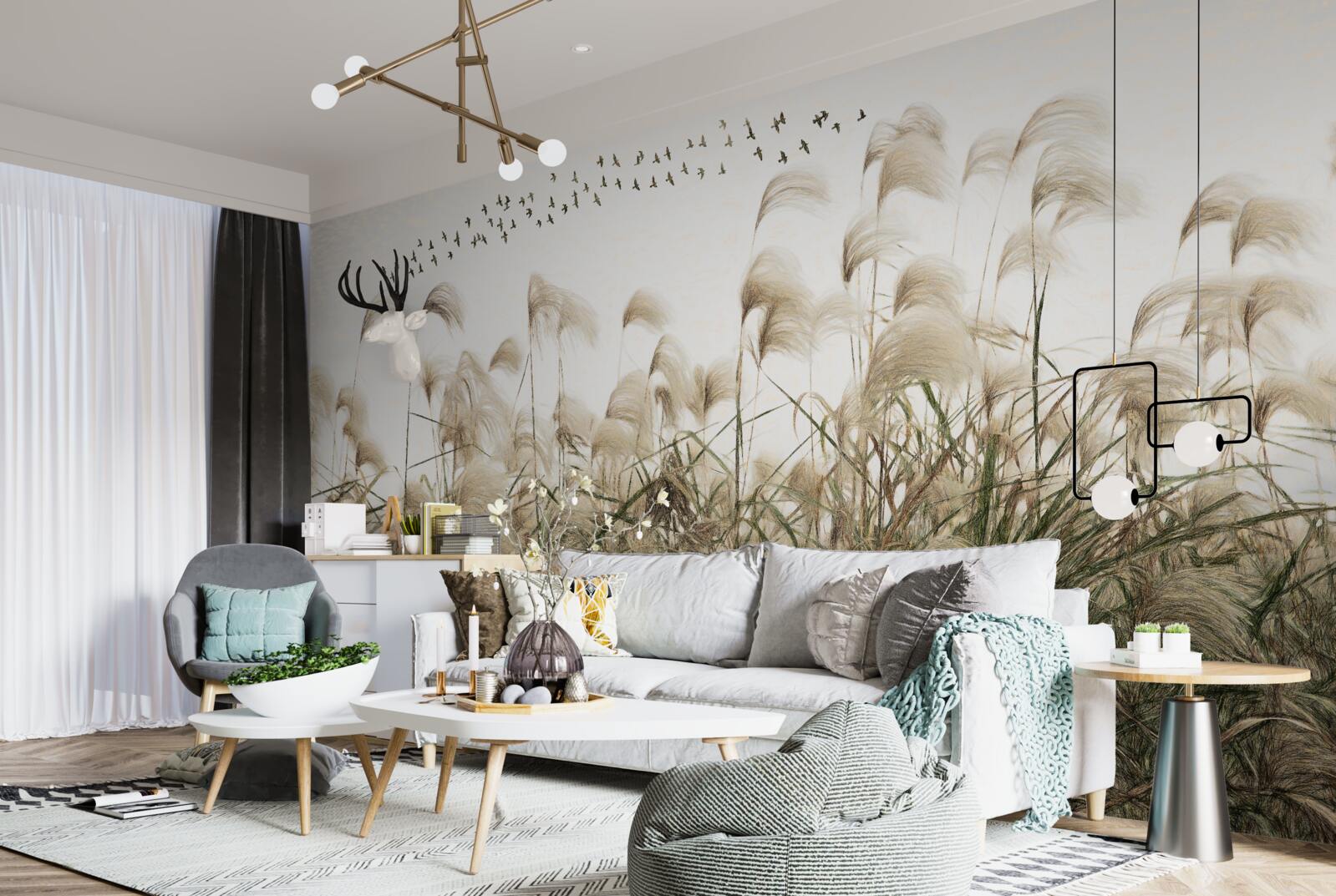 Фотошпалери рослини з пухнастою текстурою