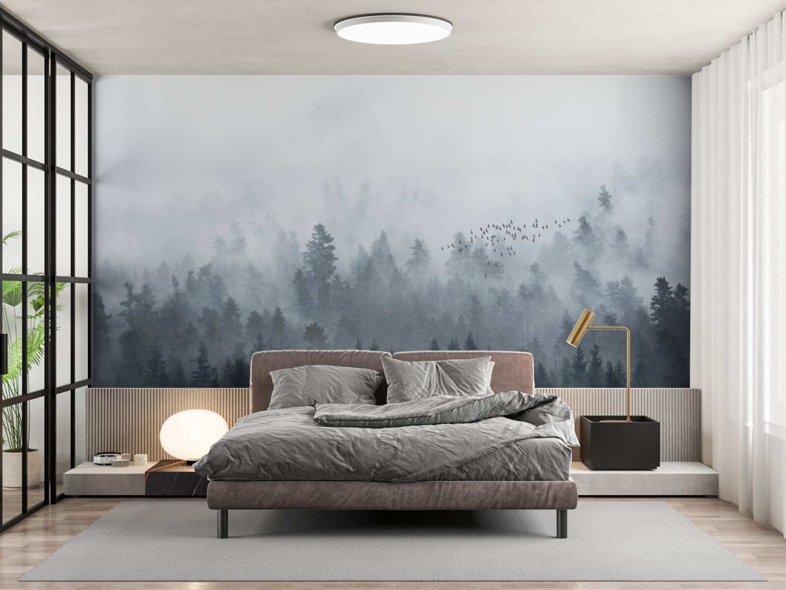 Фотошпалери ліс, оповитий туманом