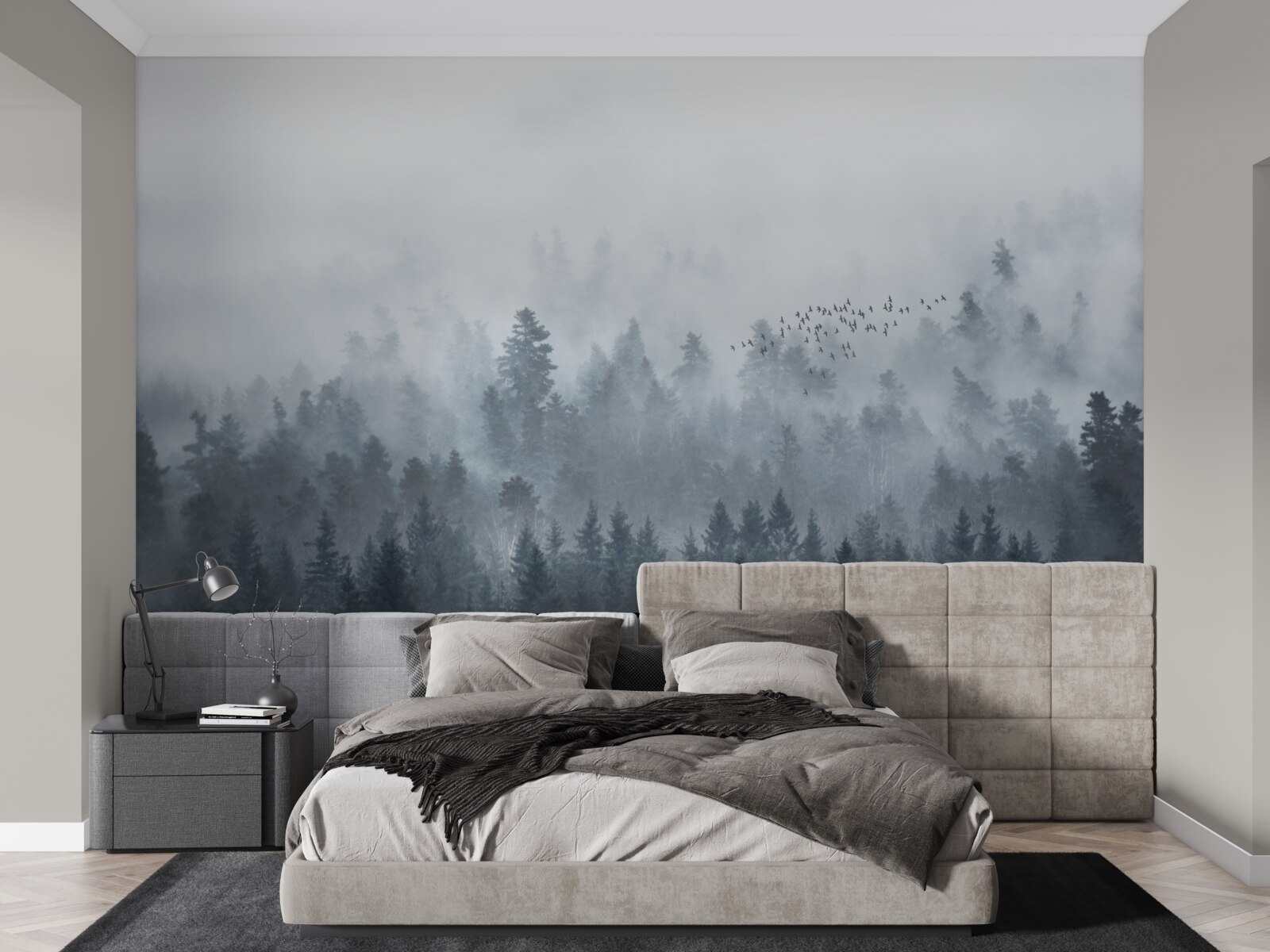 Фотошпалери ліс, оповитий туманом