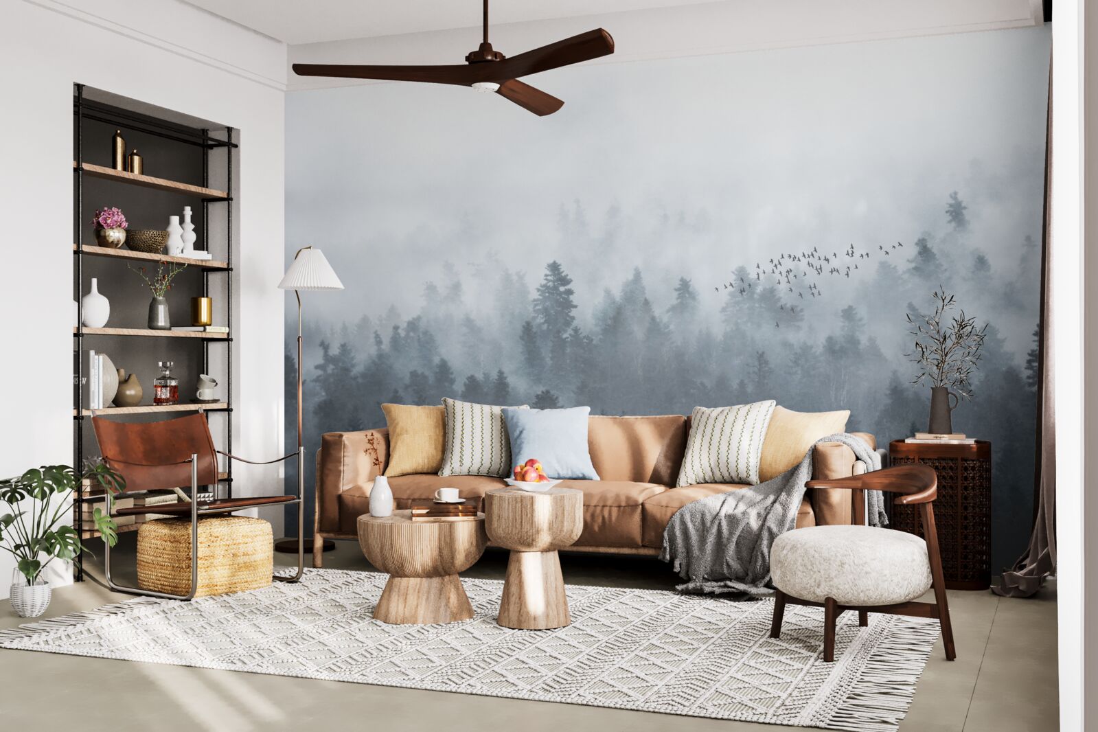 Фотошпалери ліс, оповитий туманом