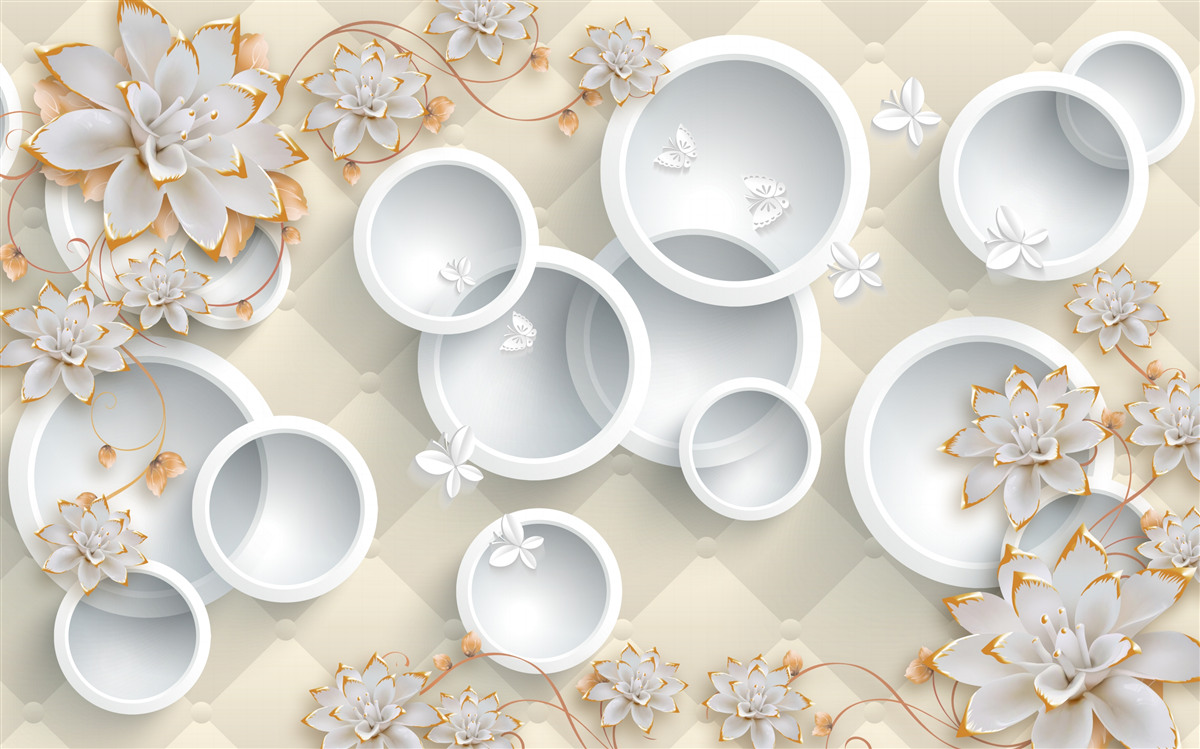 Фотошпалери світле тло з білими колами