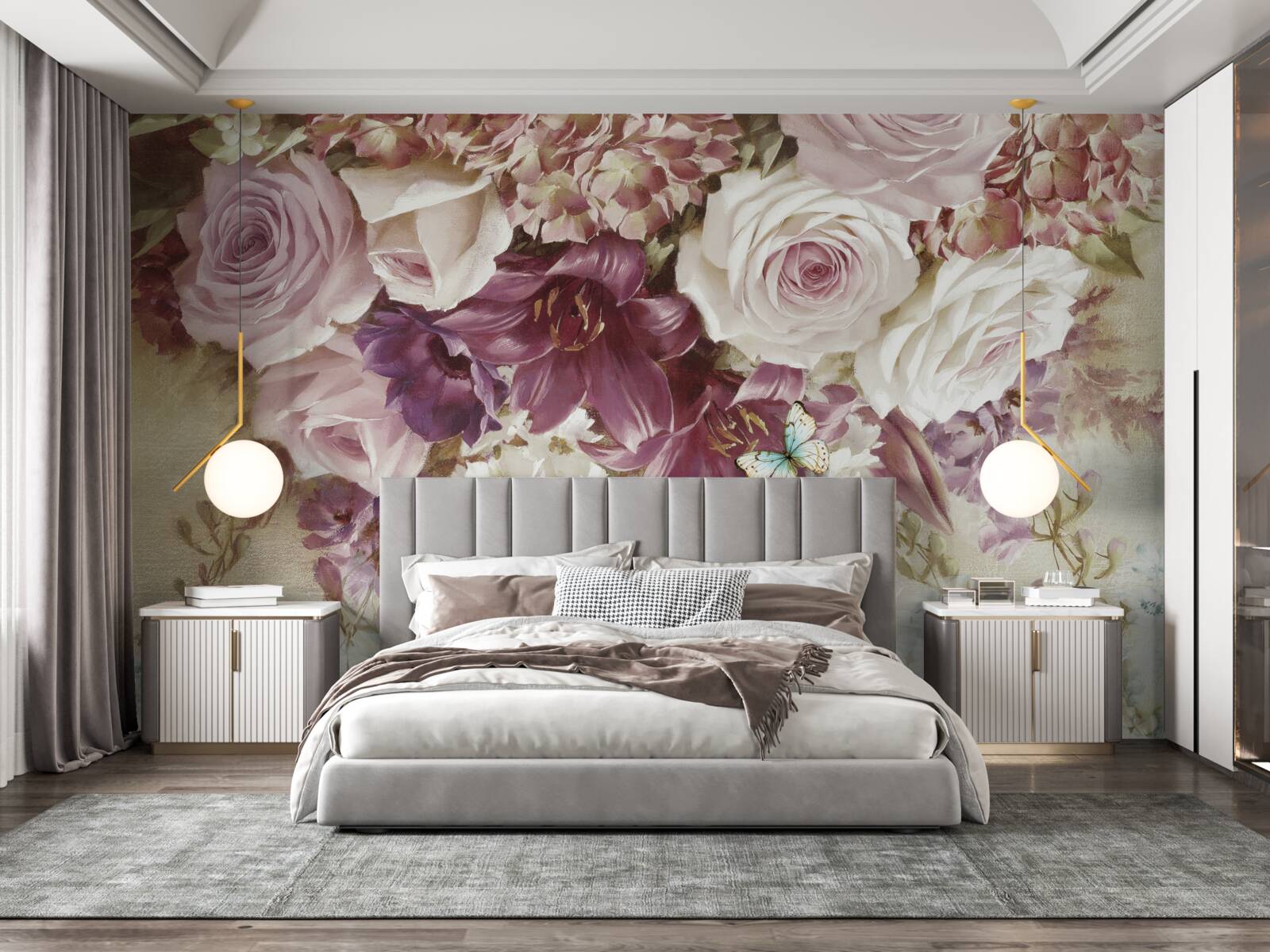 Фотошпалери квіткова композиція в пастельних тонах