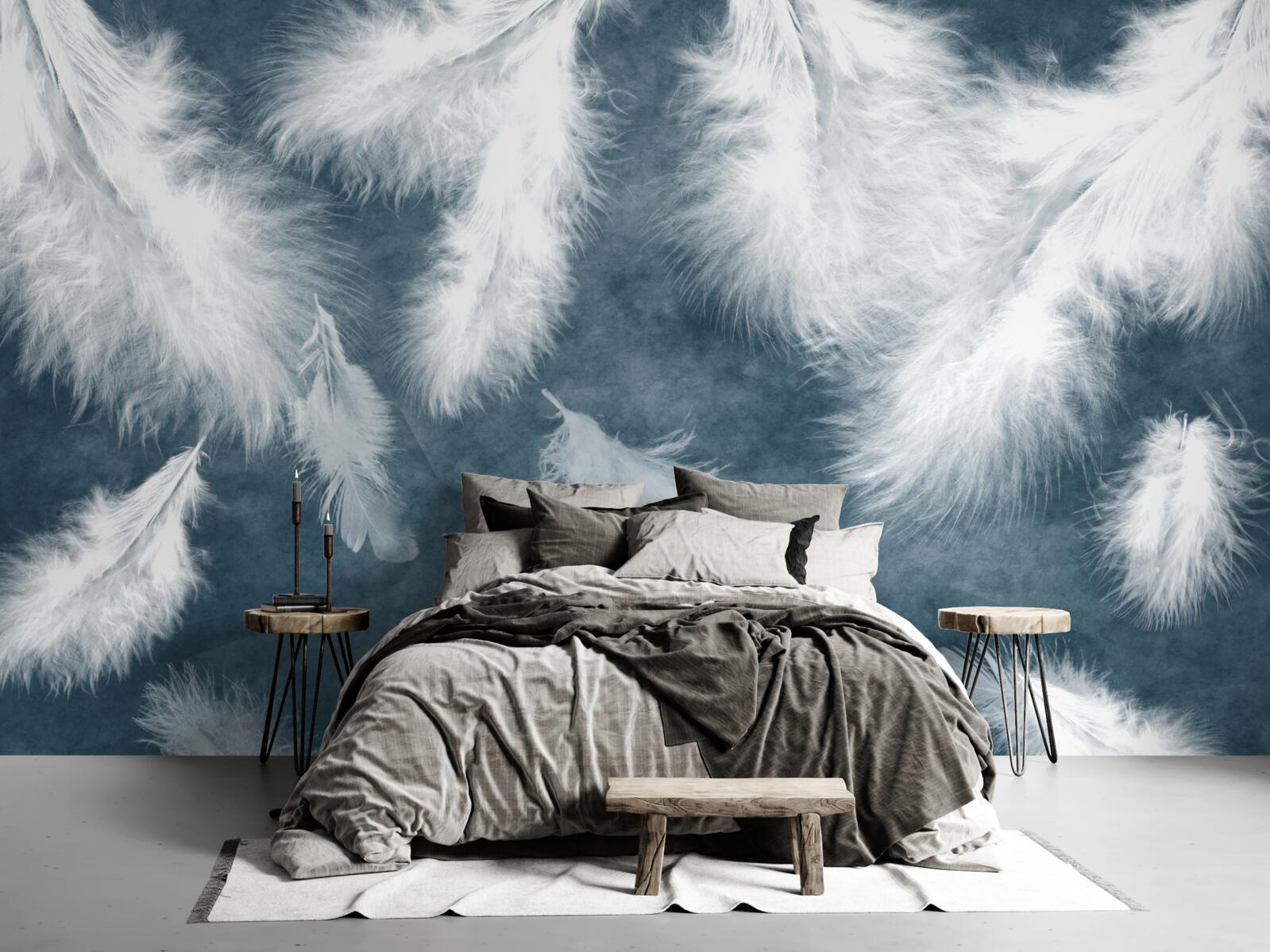 Фотошпалери ширяюче білосніжне пір'я