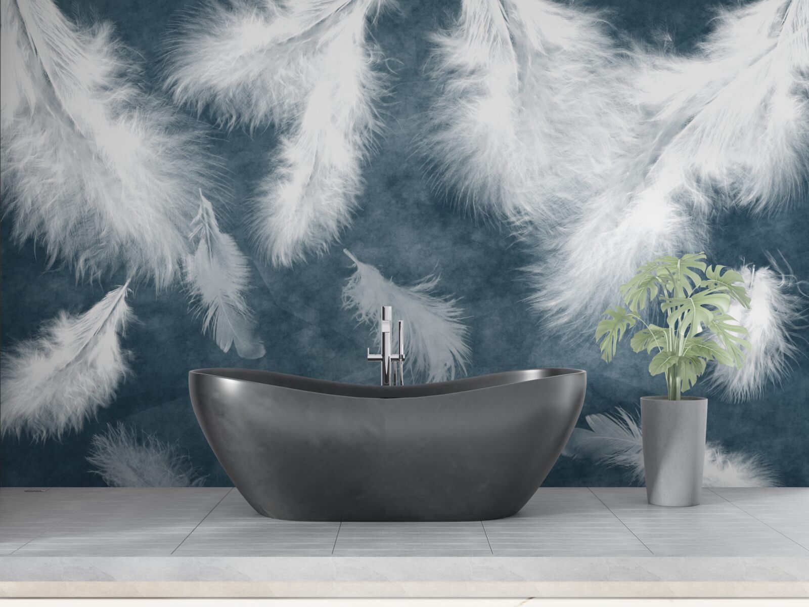 Фотошпалери ширяюче білосніжне пір'я