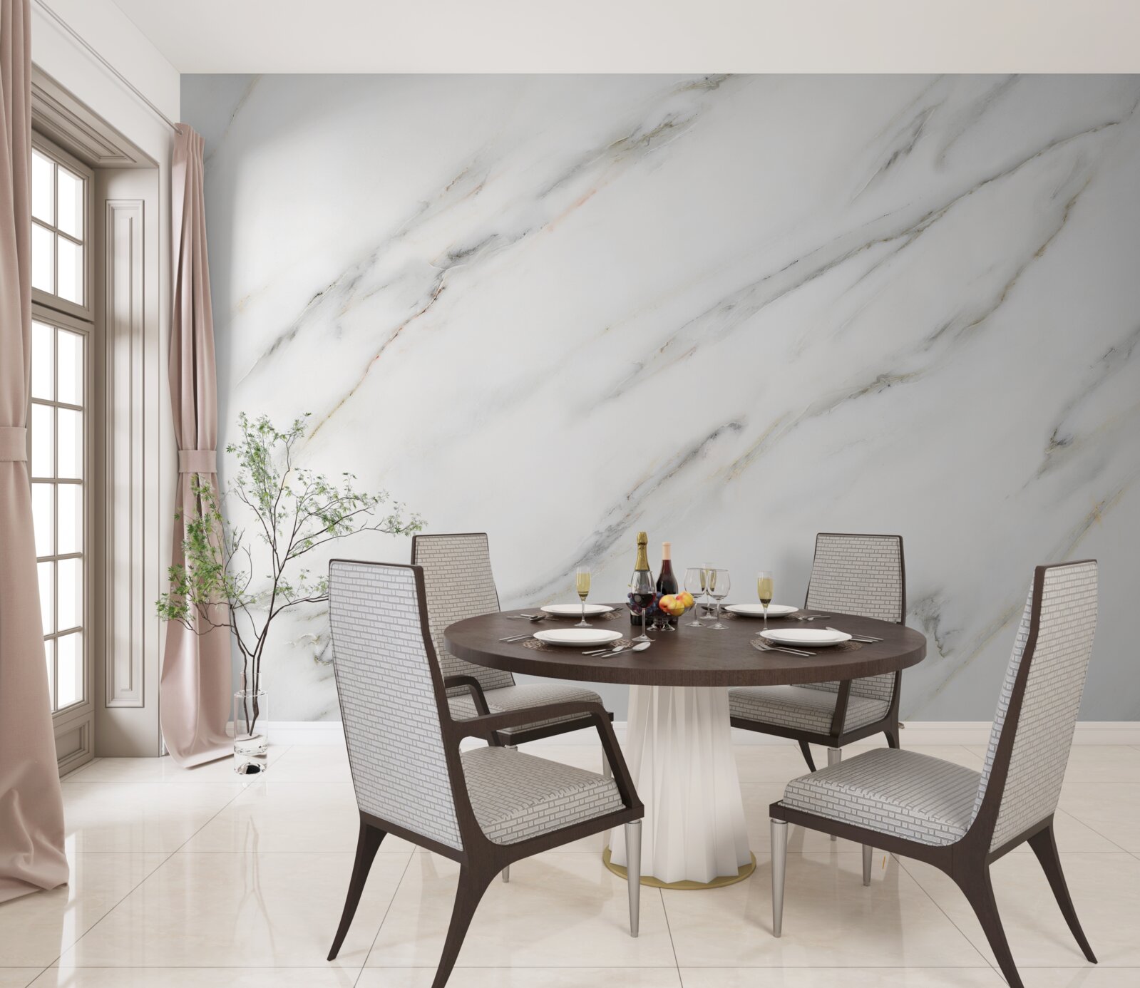 Фотошпалери тло з біло-сірим мармуровим візерунком