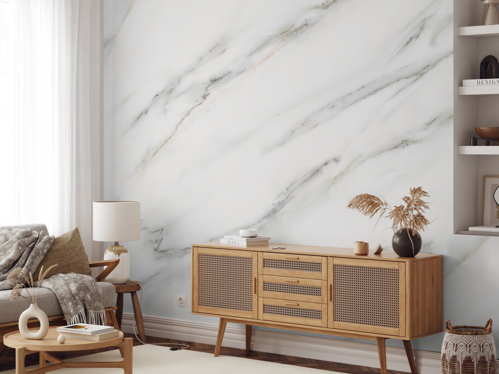 Фотошпалери тло з біло-сірим мармуровим візерунком