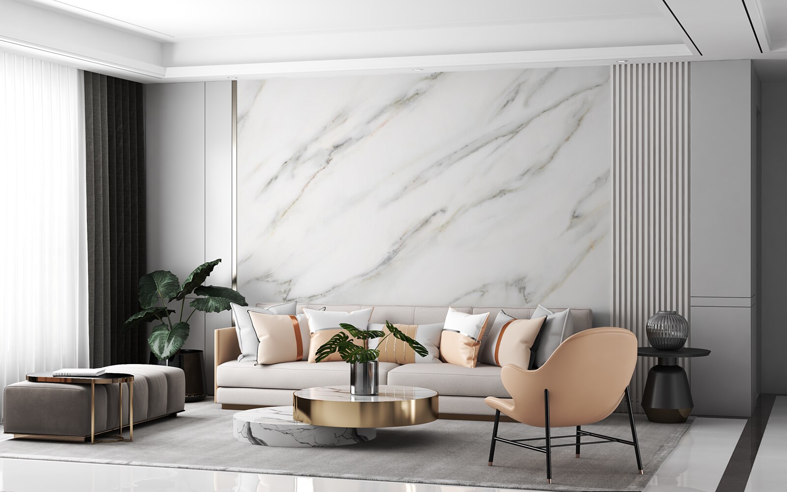 Фотошпалери тло з біло-сірим мармуровим візерунком