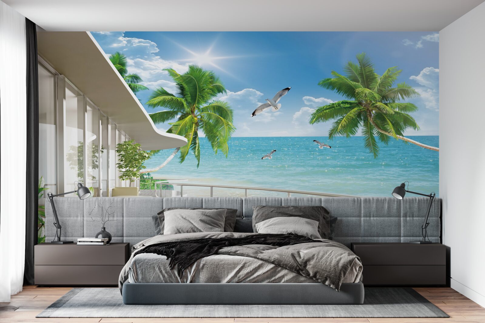 Фотошпалери розкішна вілла на березі моря