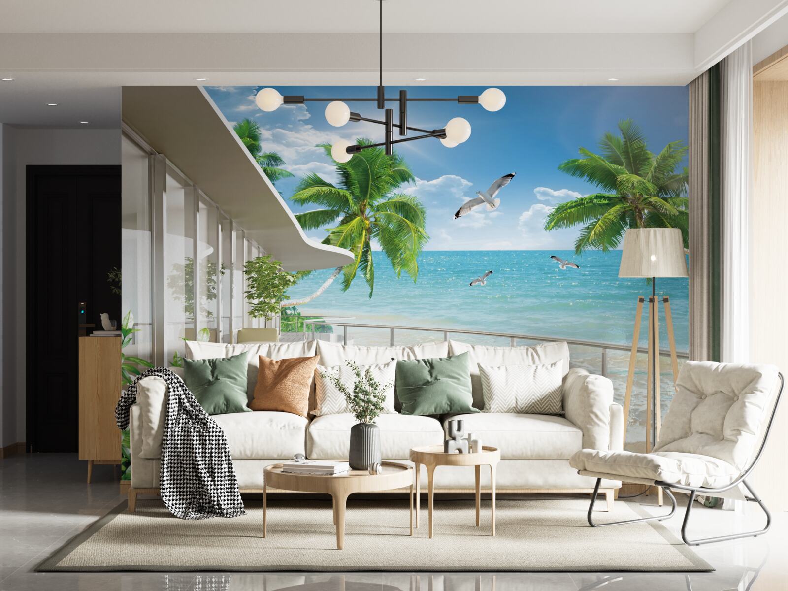 Фотошпалери розкішна вілла на березі моря