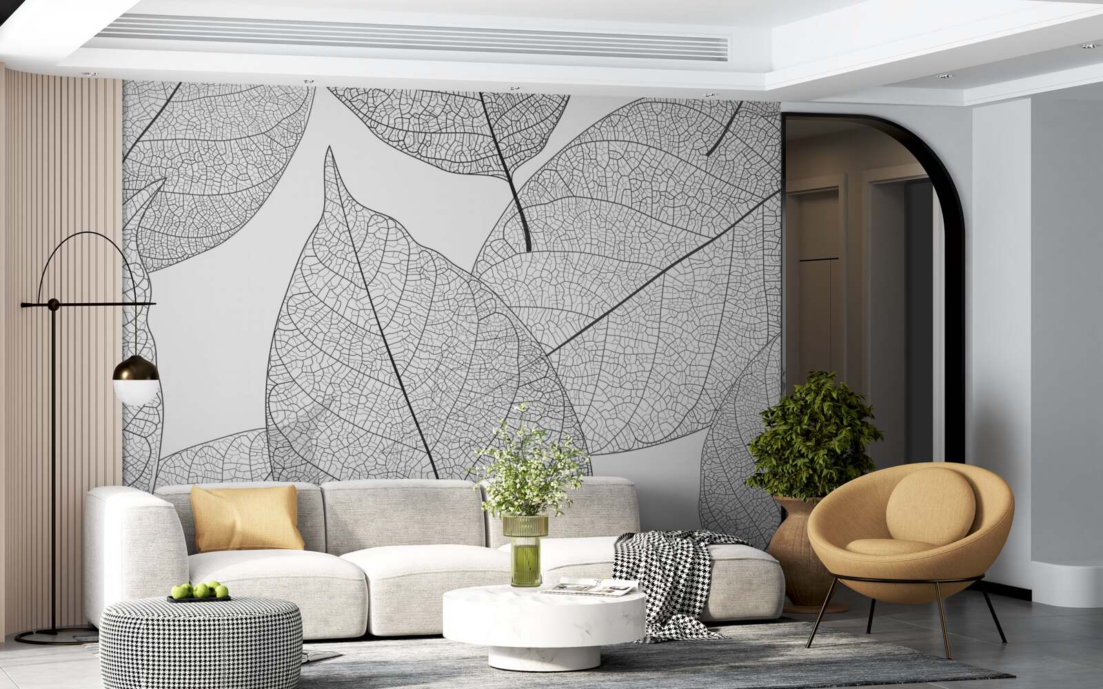 Фотошпалери прозоре велике листя