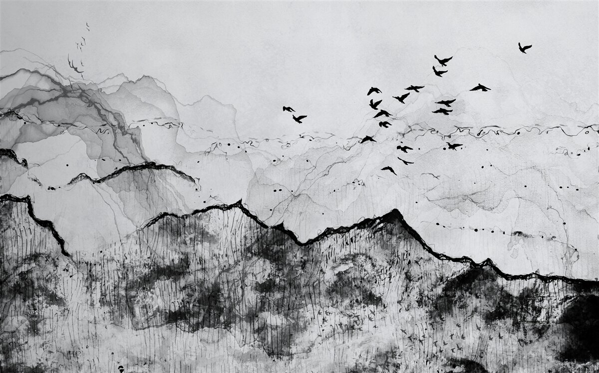 Фотошпалери вінтажний стиль письма чорнилом