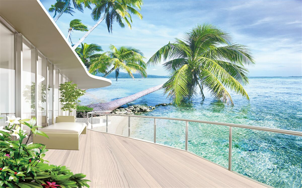 Фотошпалери будинок біля узбережжя