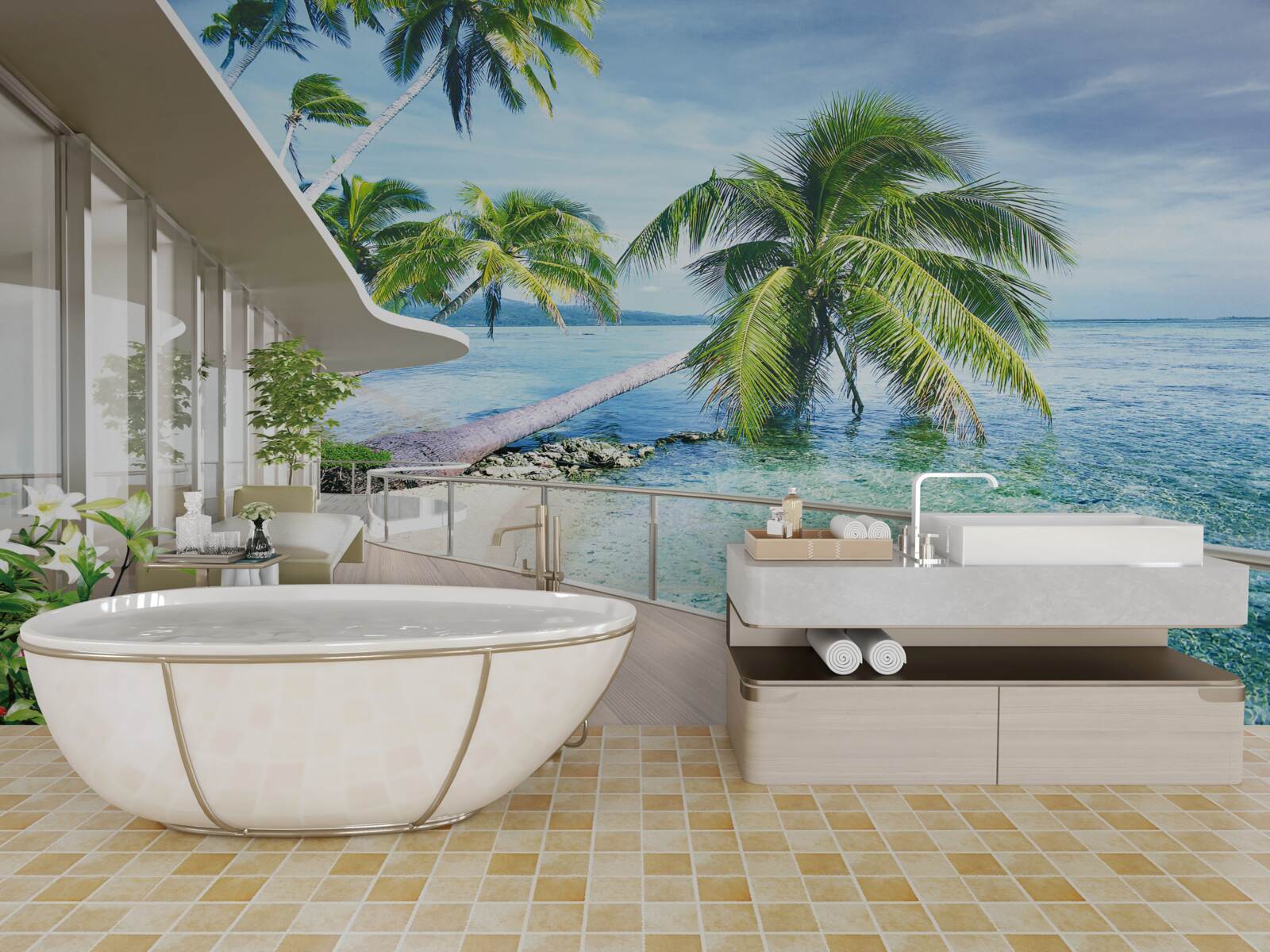 Фотошпалери будинок біля узбережжя