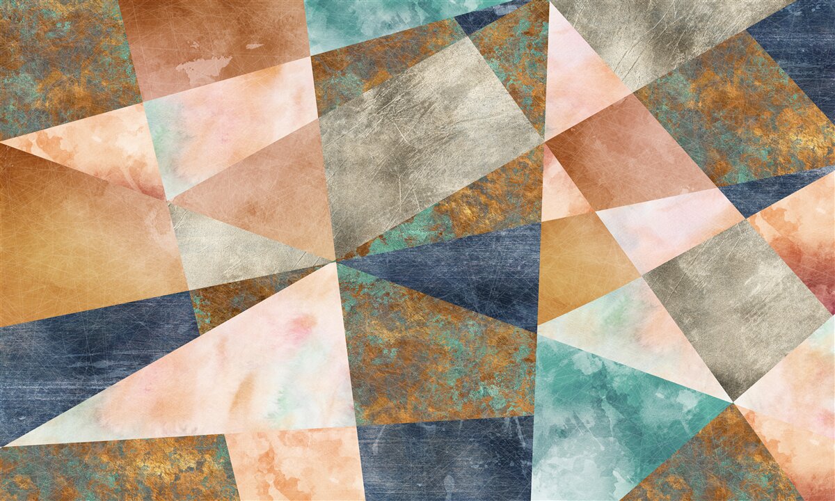 Фотошпалери геометричні фігури в різних кольорах