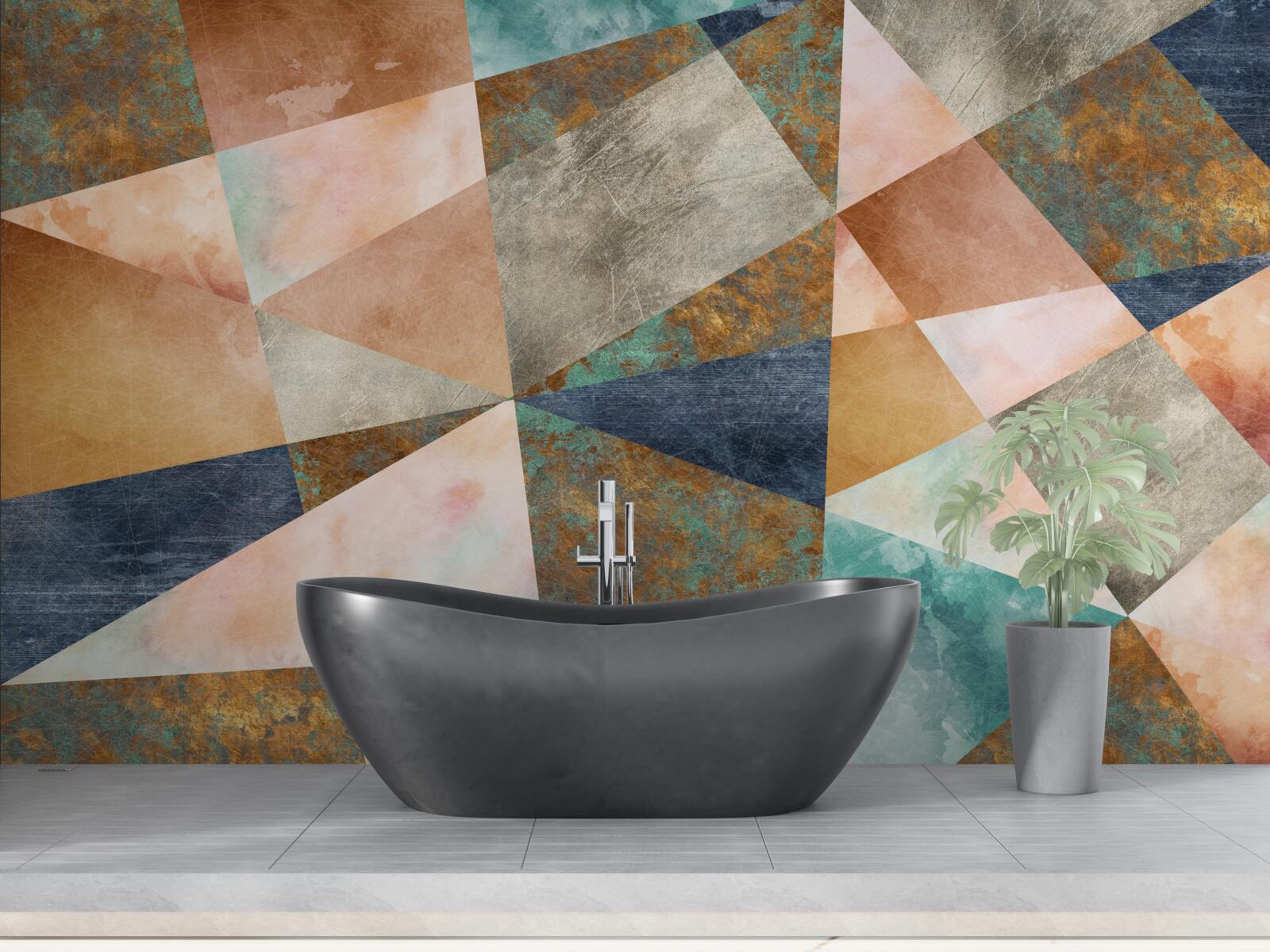 Фотошпалери геометричні фігури в різних кольорах