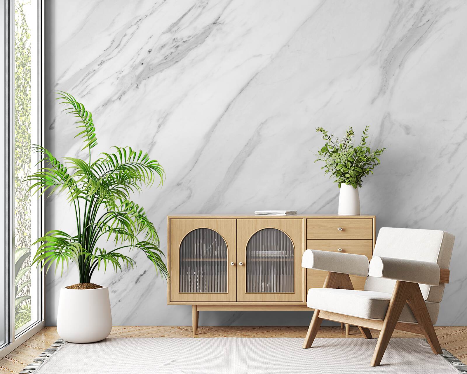 Фотошпалери сірий білий мармур