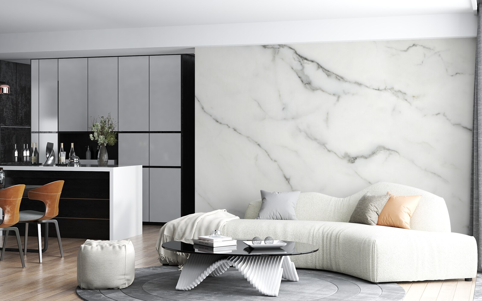 Фотошпалери білий мармуровий фон