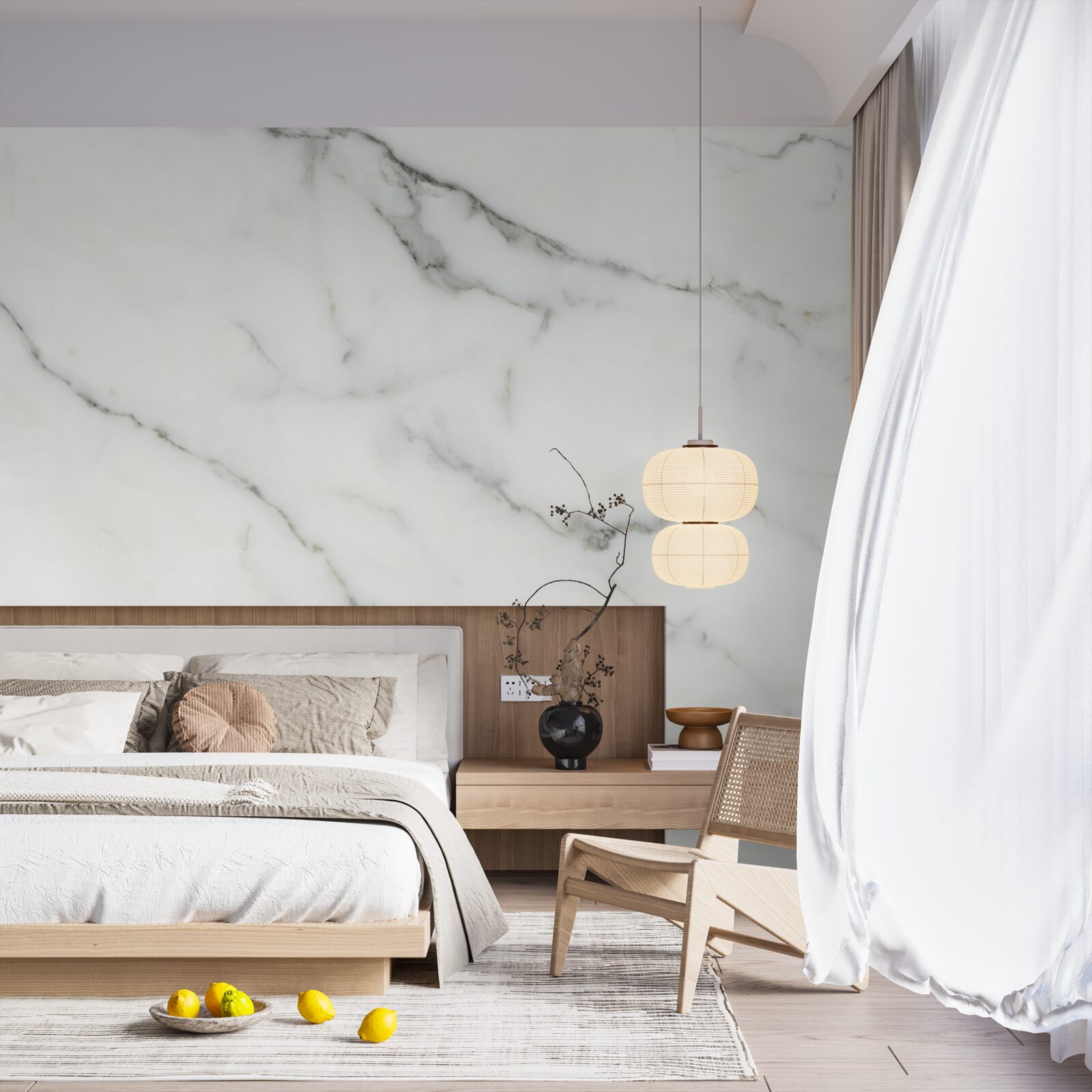 Фотошпалери білий мармуровий фон