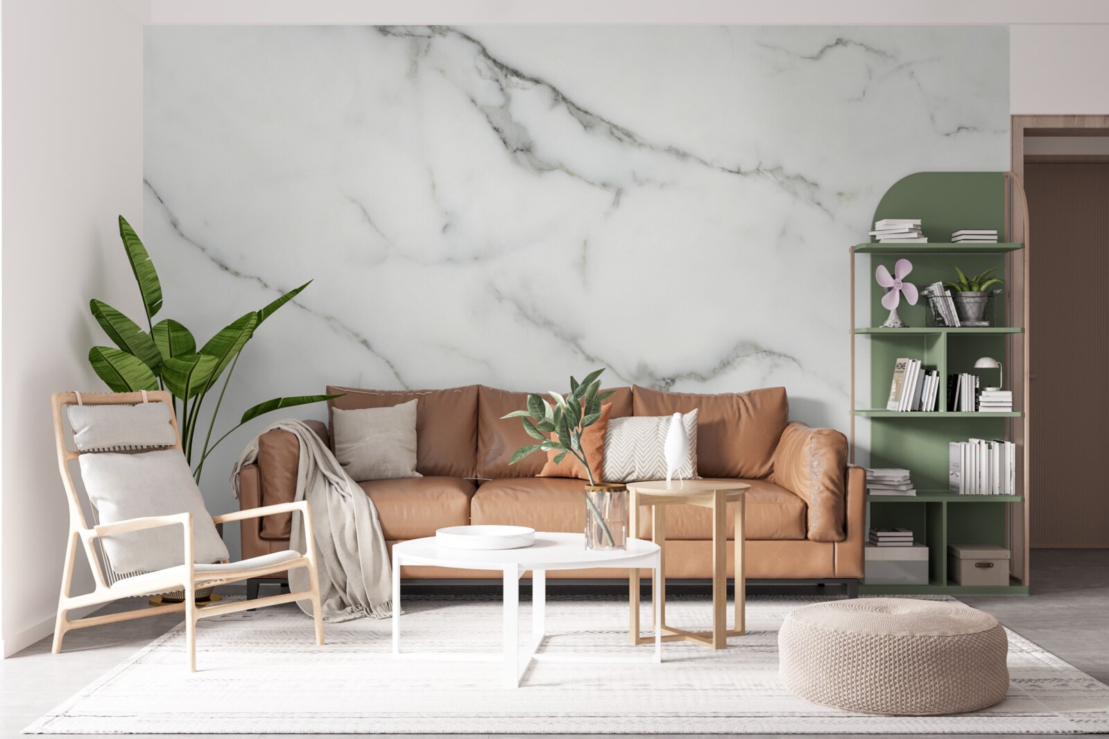 Фотошпалери білий мармуровий фон