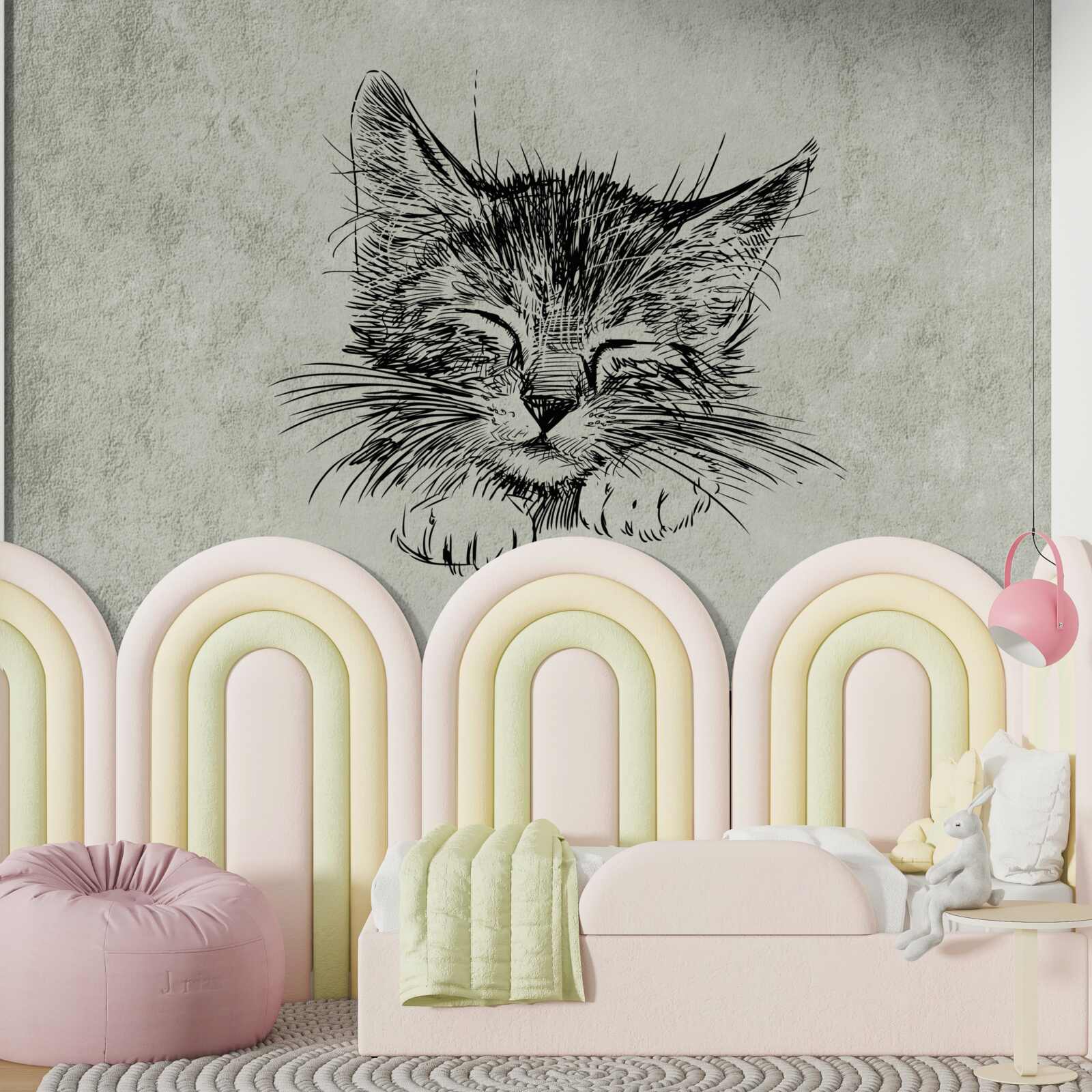 Фотошпалери на фото зображений кіт із заплющеними очима